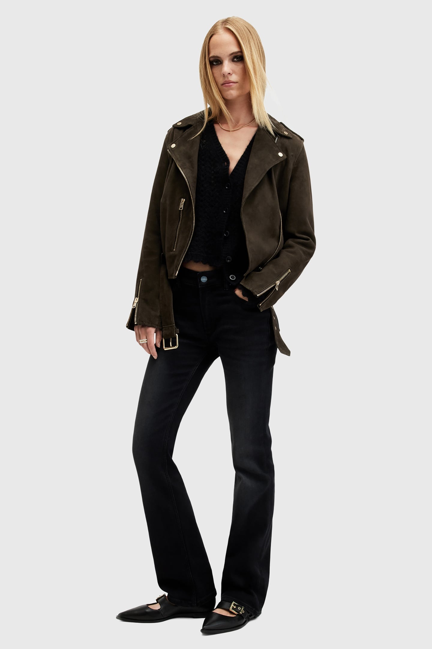 SUEDE BALFERN BIKER TARMAC GREEN 3