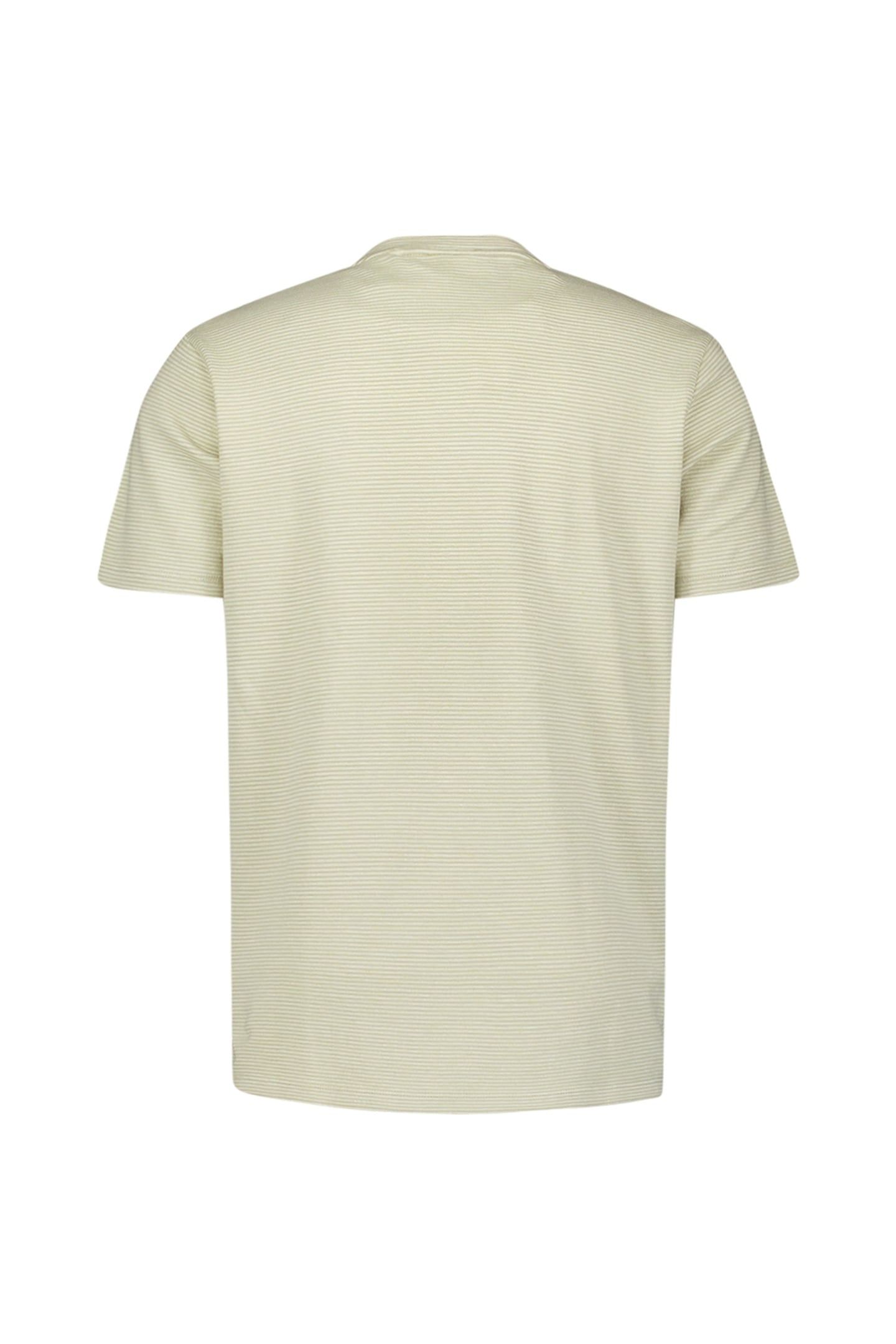 T-SHIRT CREWNECK MELANGE JACQUARD STRIPES LIGHT MOSS 5