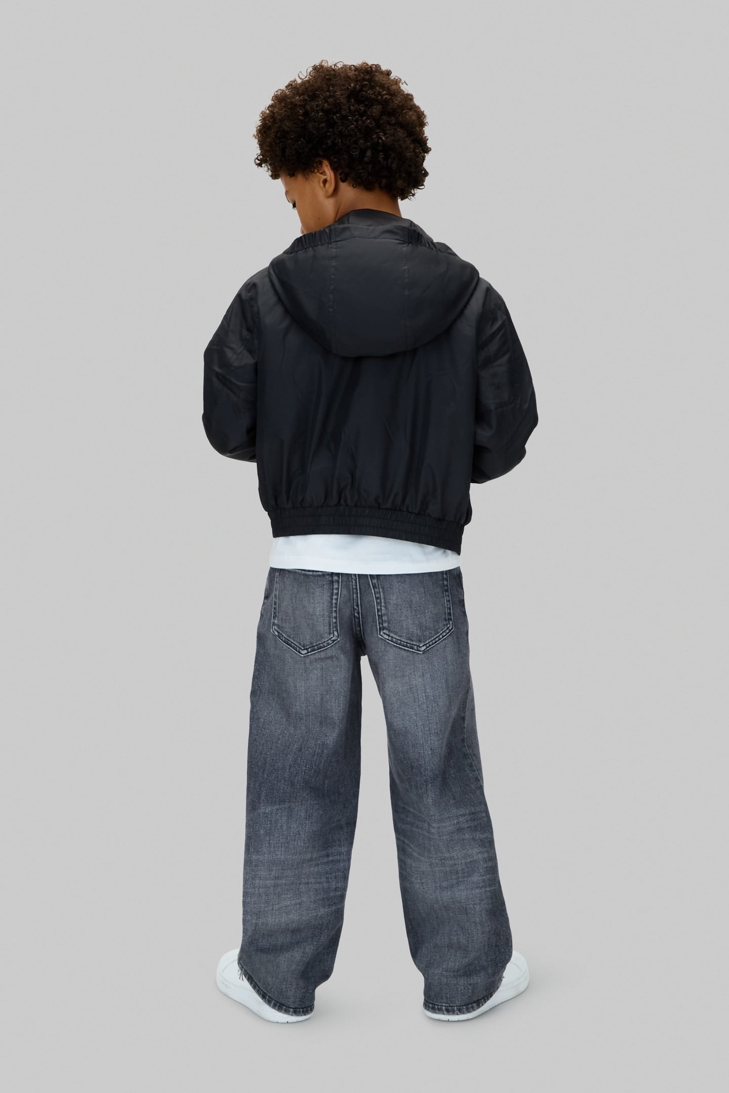 BOYS PADDED HOODED JACKET BLACK 3