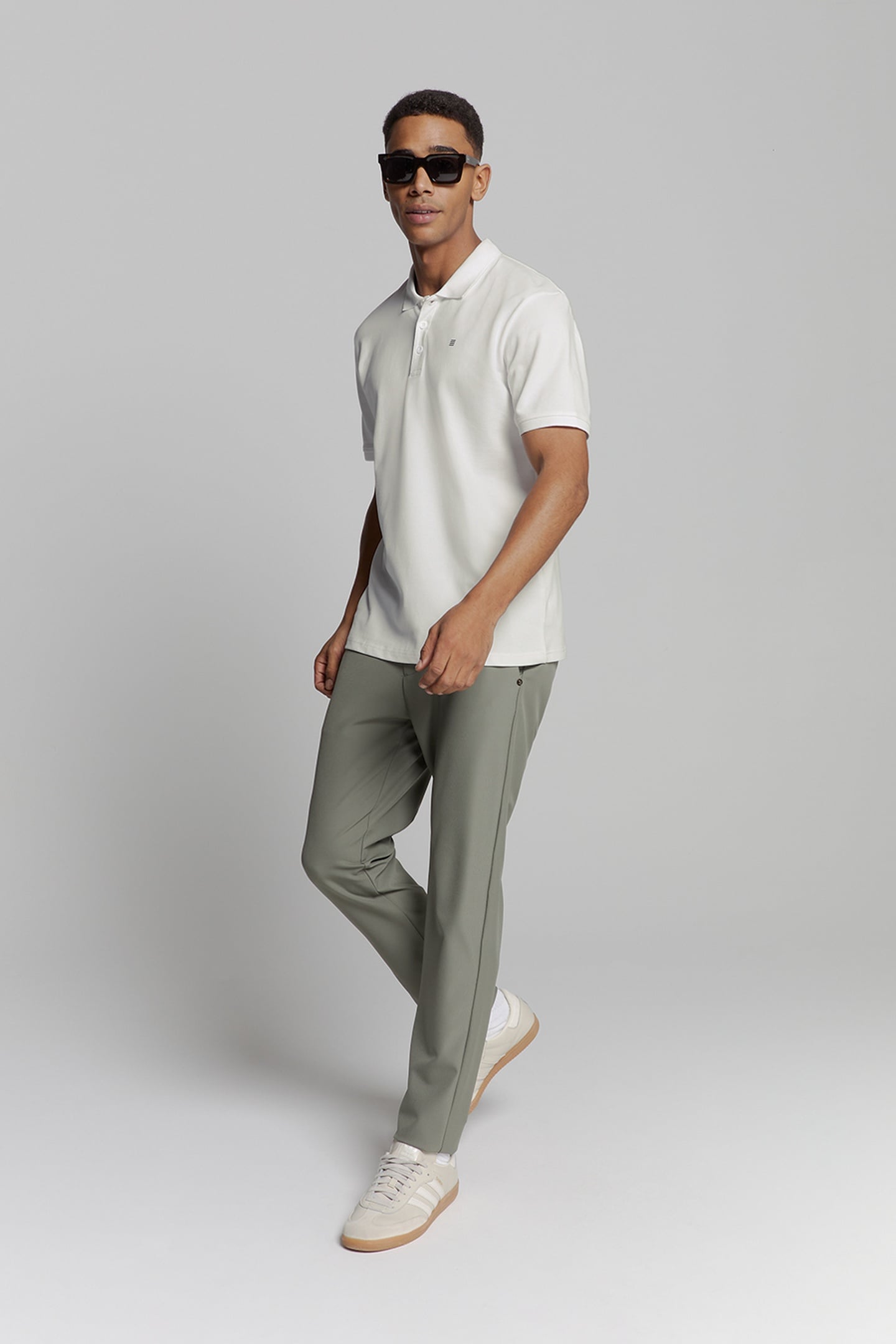 POLO PIQUE SOLID STRETCH WHITE 1