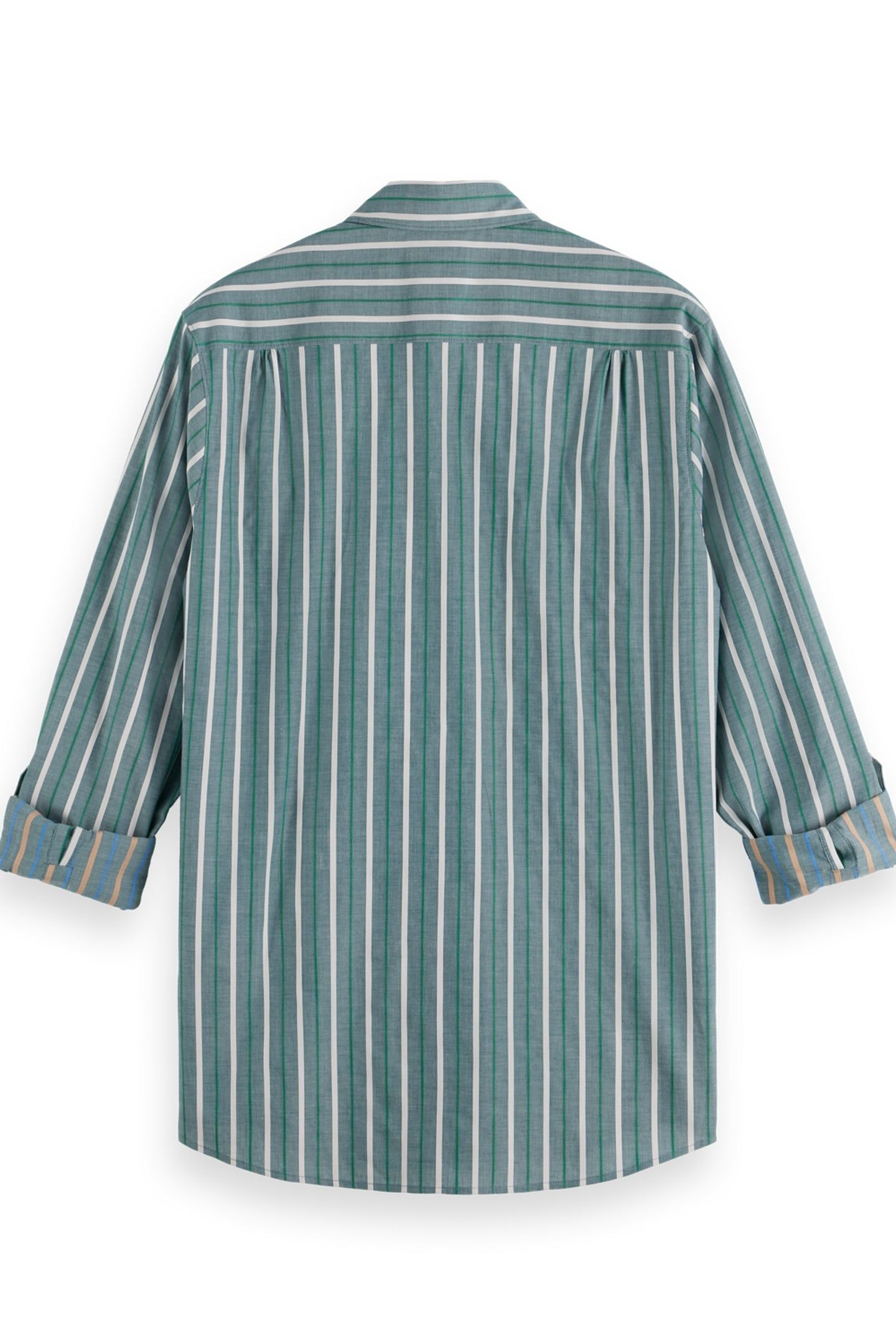 REGULAR FIT DOBBY STRIPE SHIRT PITCH GREEN PINSTRIPE 3