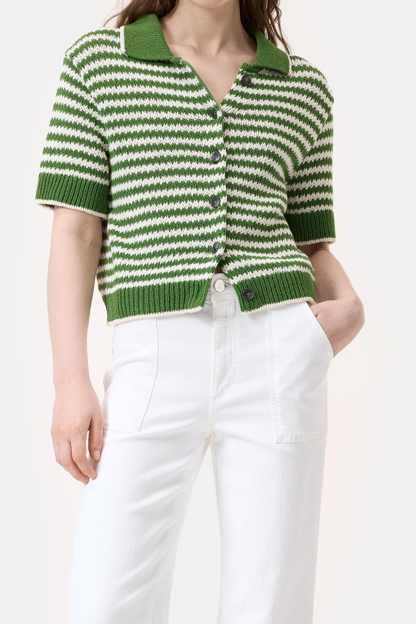 CARDIGAN SHORT SLEEVE MATCHA GREEN 2
