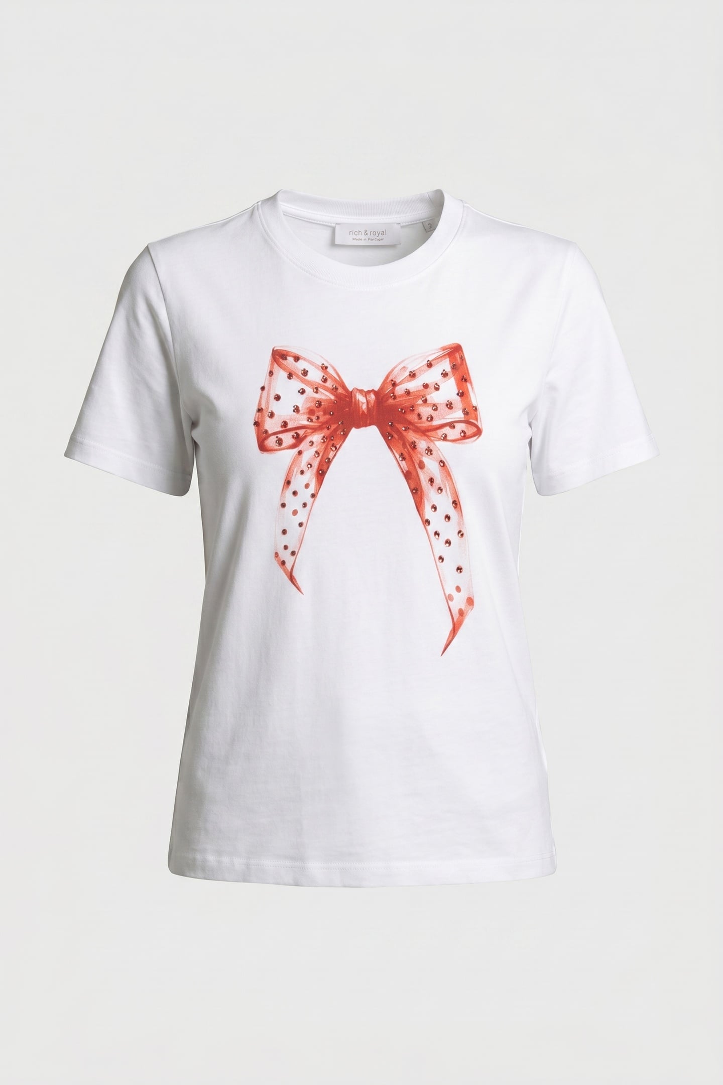 SLIM FIT T-SHIRT "BOW" ORGANIC WHITE 4