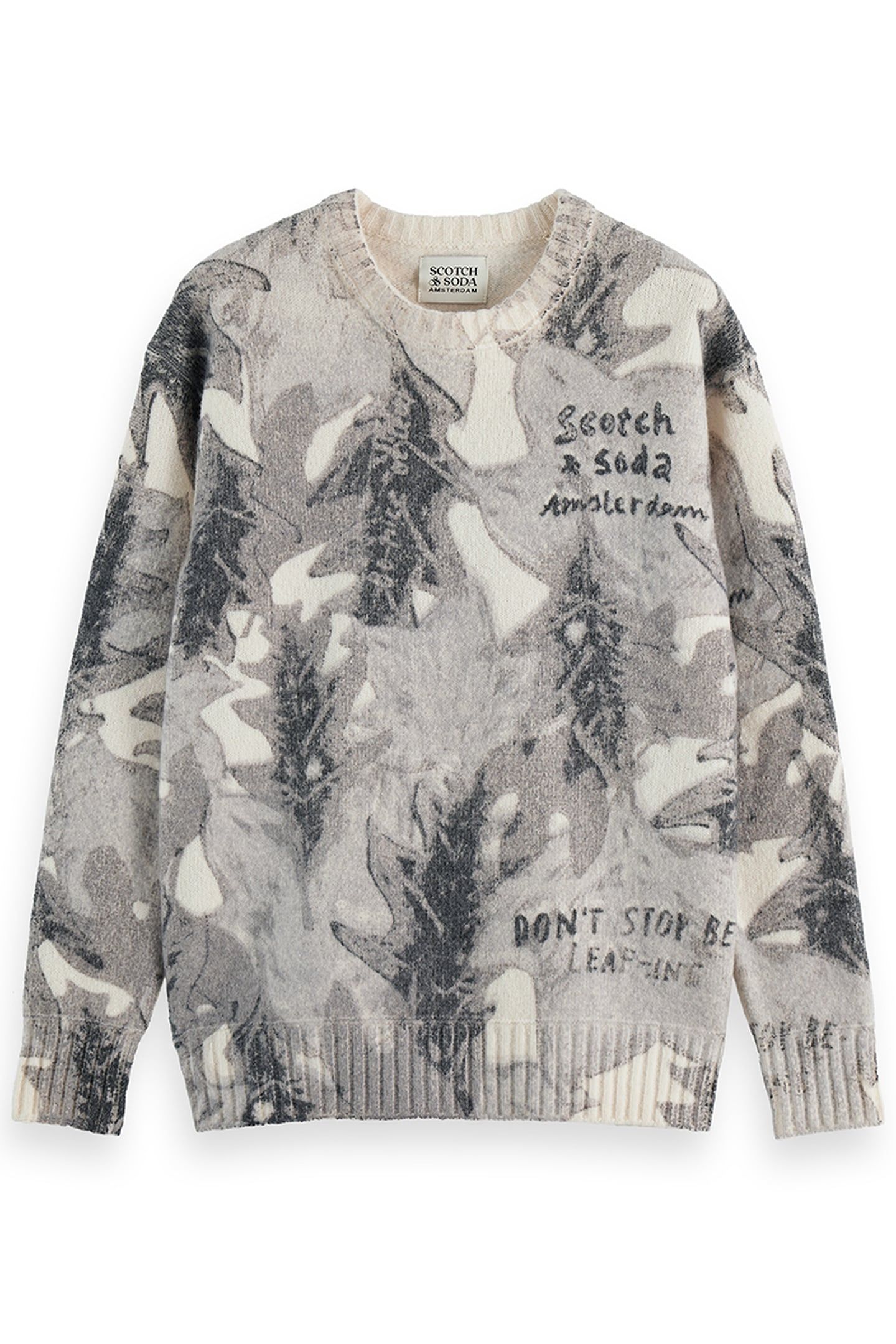 PRINTED DROPPED SHOULDER PULLOVER LEAF CAMO EGGNOG AOP 4