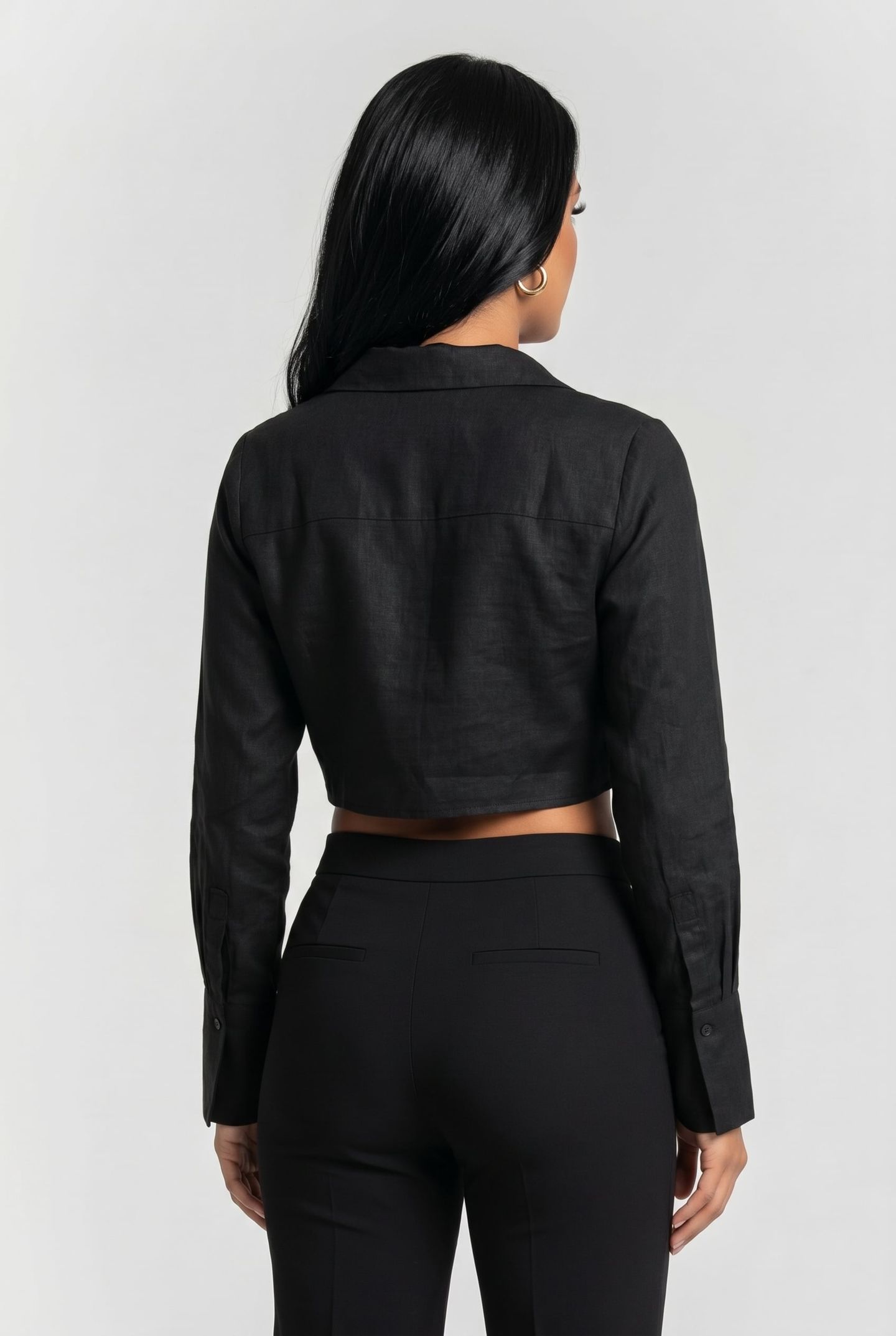 LINEN WRAP TOP BLACK 2