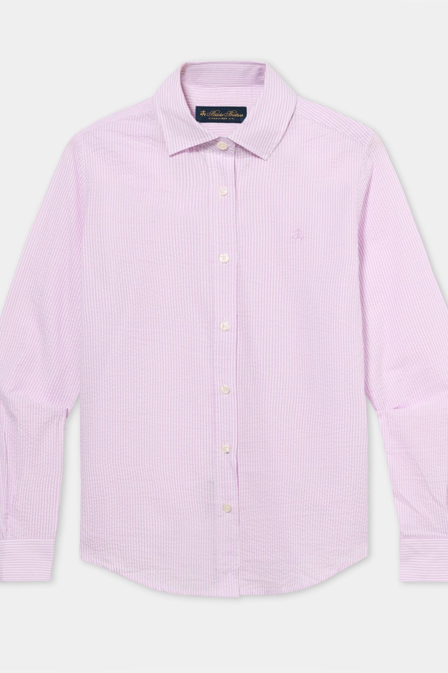 COTTON SEERSUCKER LOGO SHIRT LILAC 3