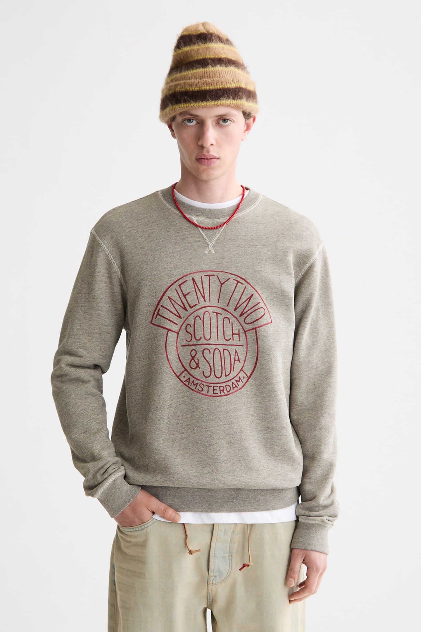 DENIM WASHED ARTWORK SWEATSHIRT GREY MELANGE 2