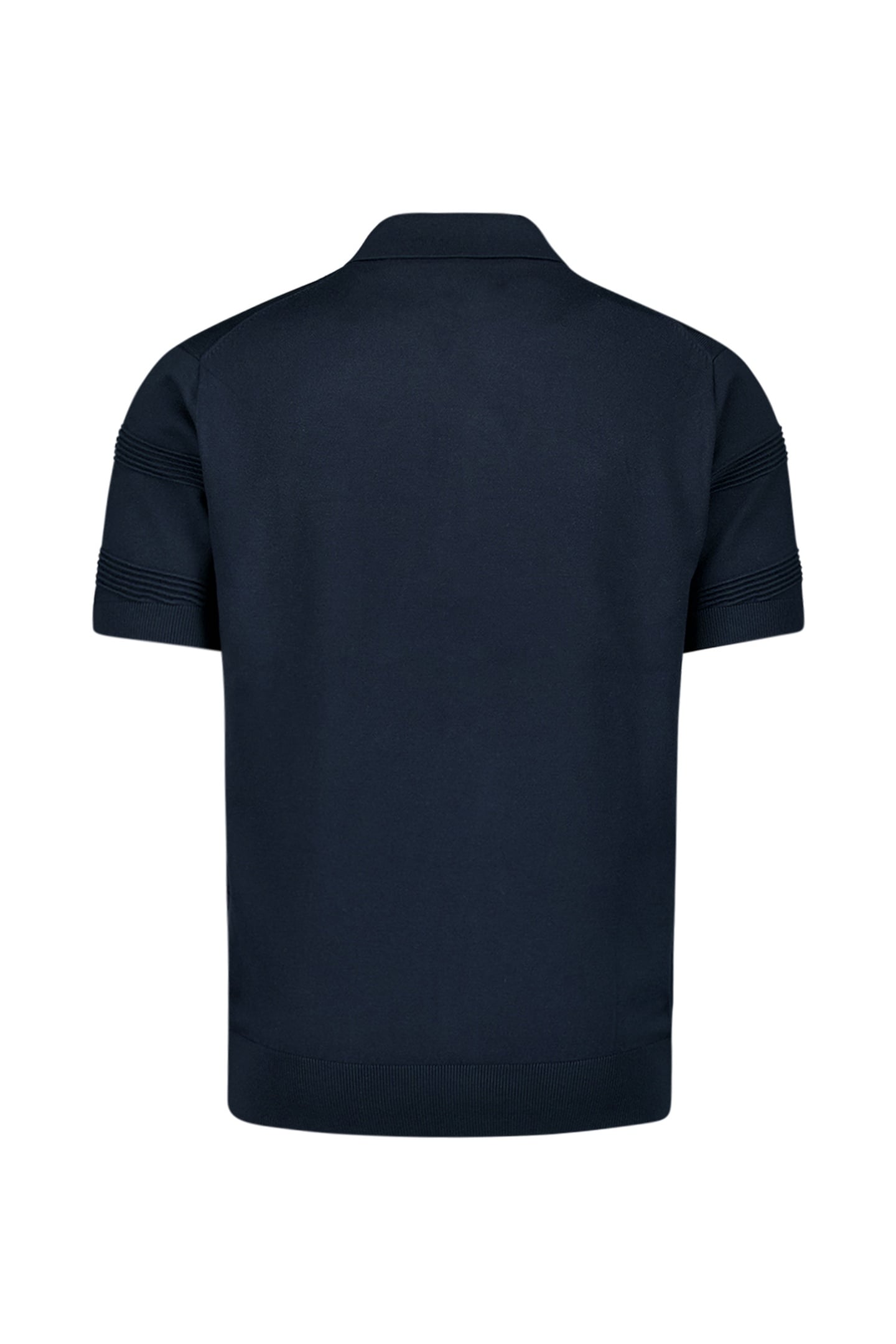 PULLOVER SHORT SLEEVE FULL BUTTON POLO RELIEF KNIT DEEP BLUE 6
