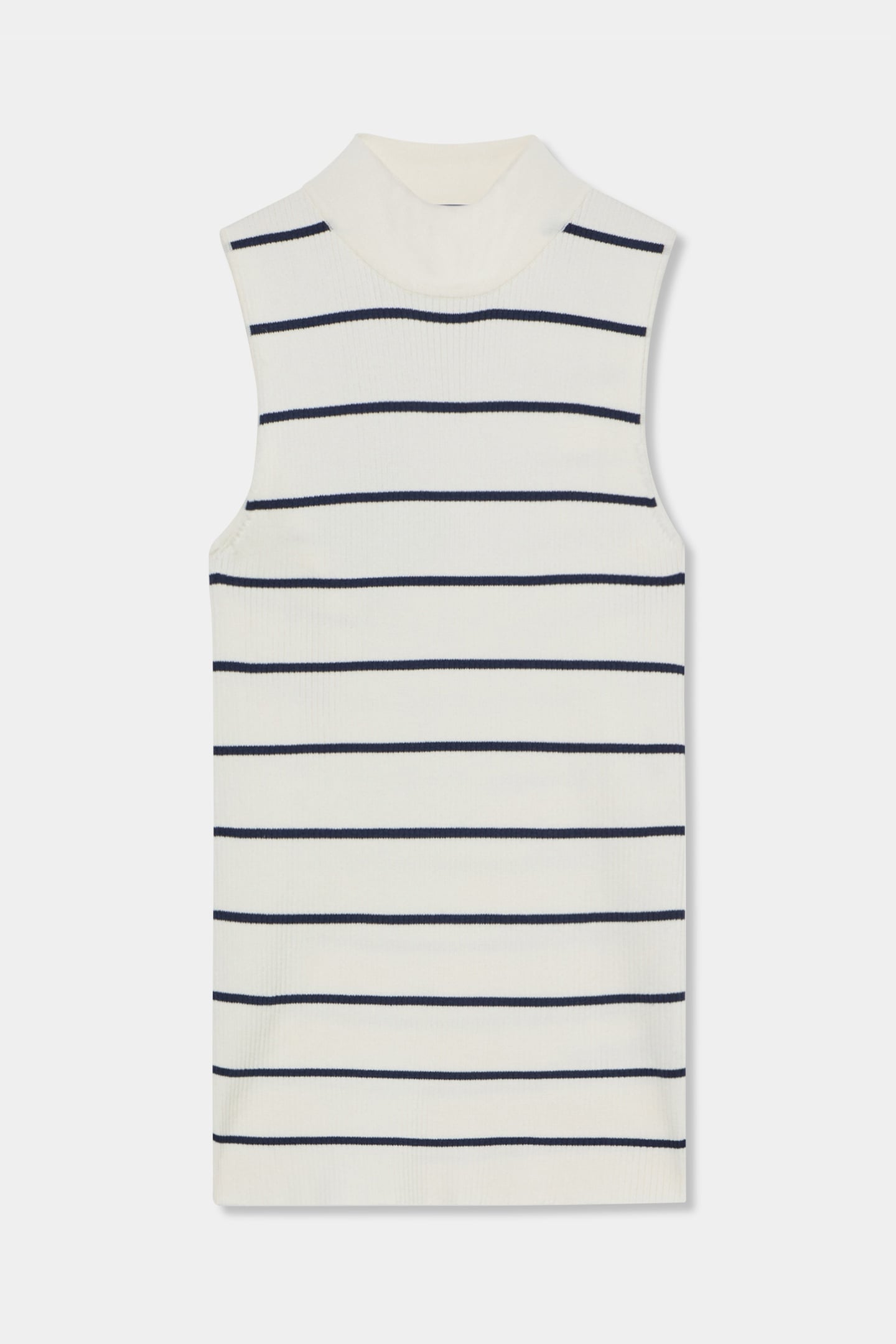 HIGH NECK RIBBED TOP WHITE 3
