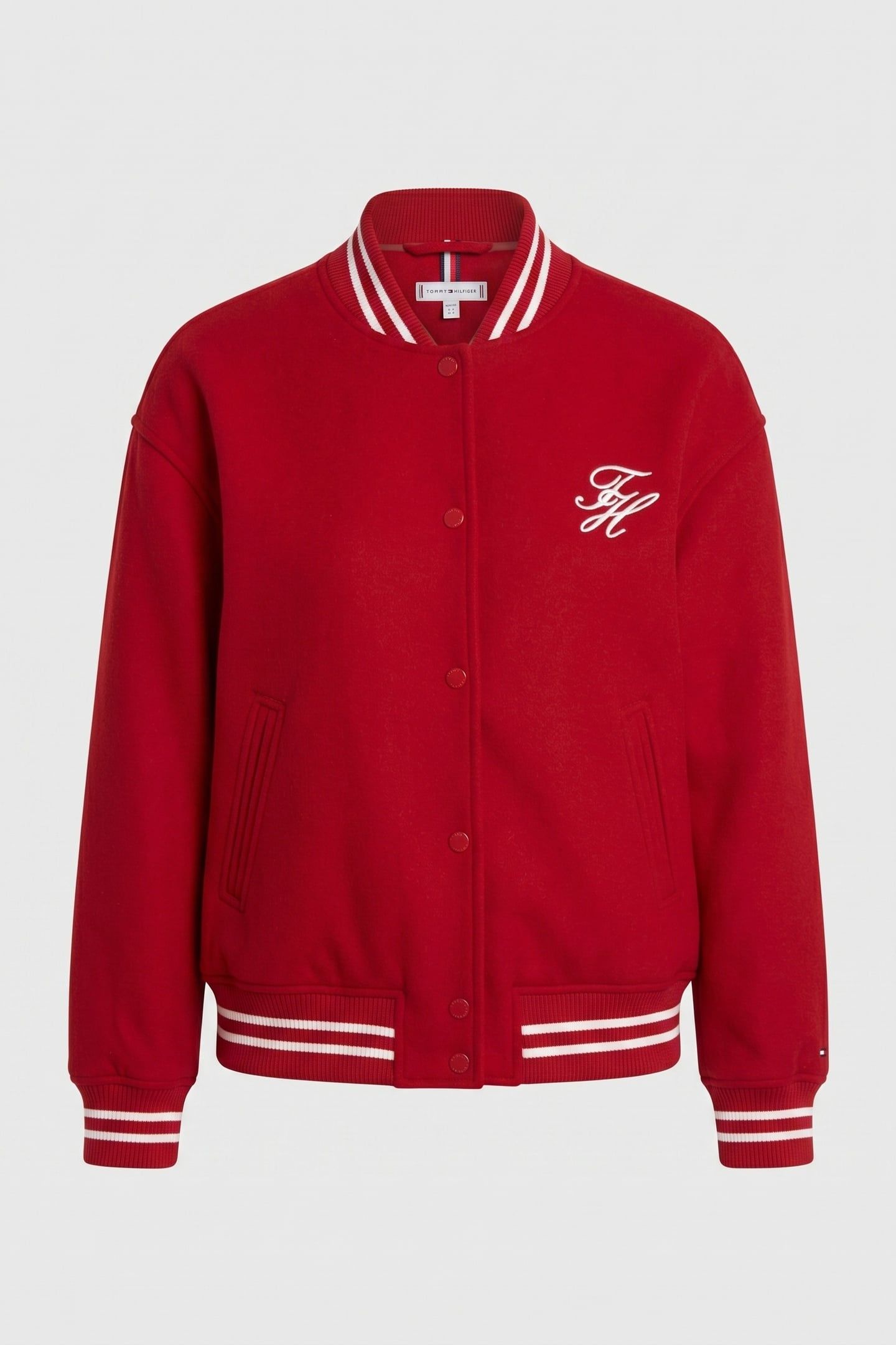 WOOL VARSITY BOMBER PRIMARY RED 3