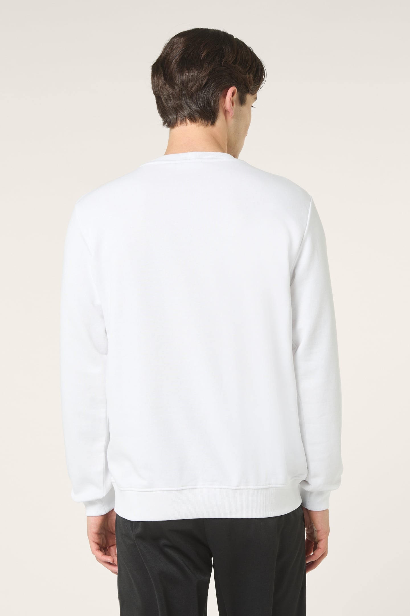 SAGANO REGULAR TAPED CREWNECK SWEATSHIRT BRIGHT WHITE 3