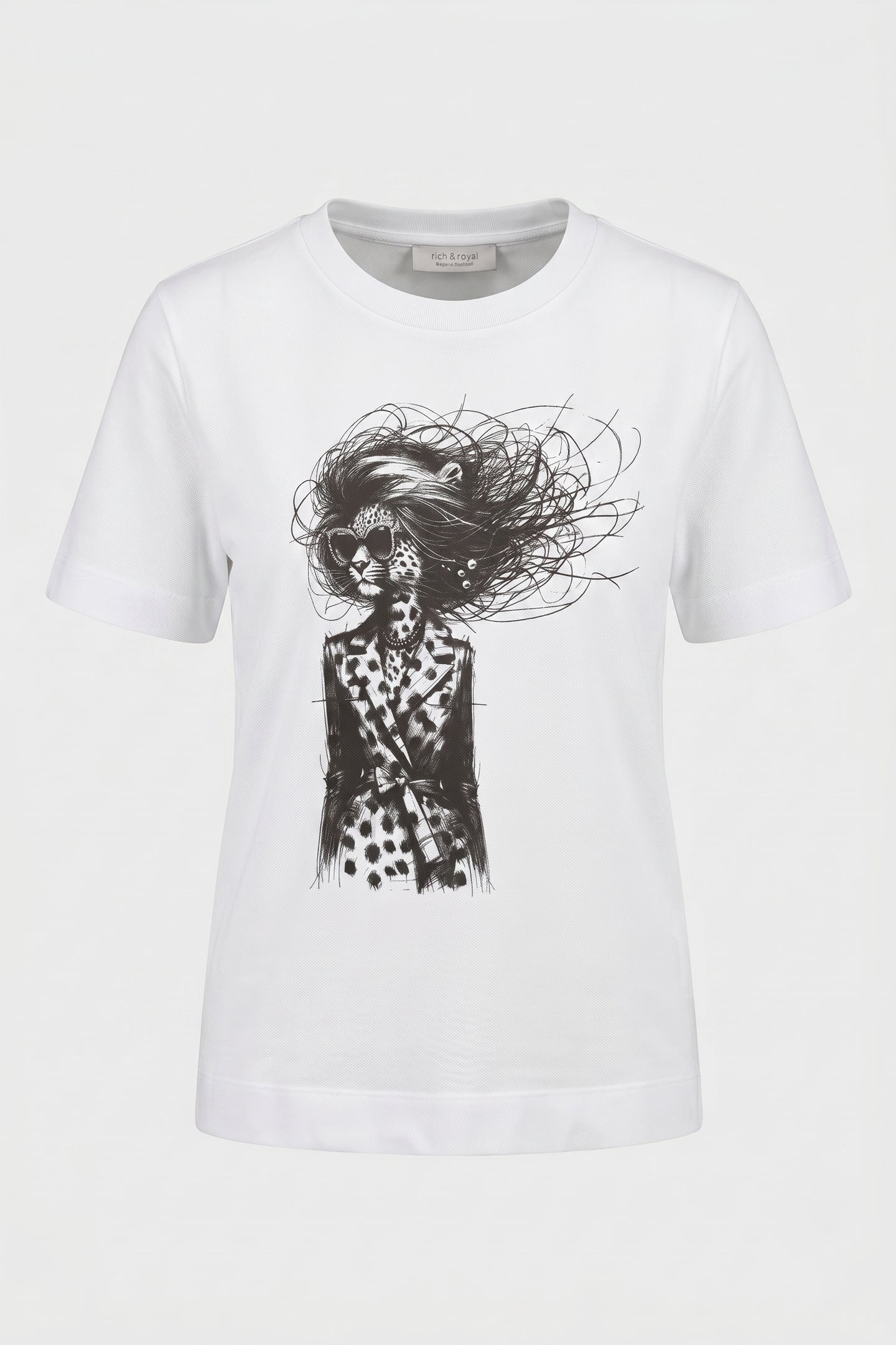 EASY FIT T-SHIRT "LEOPARD" ORGANIC WHITE 4