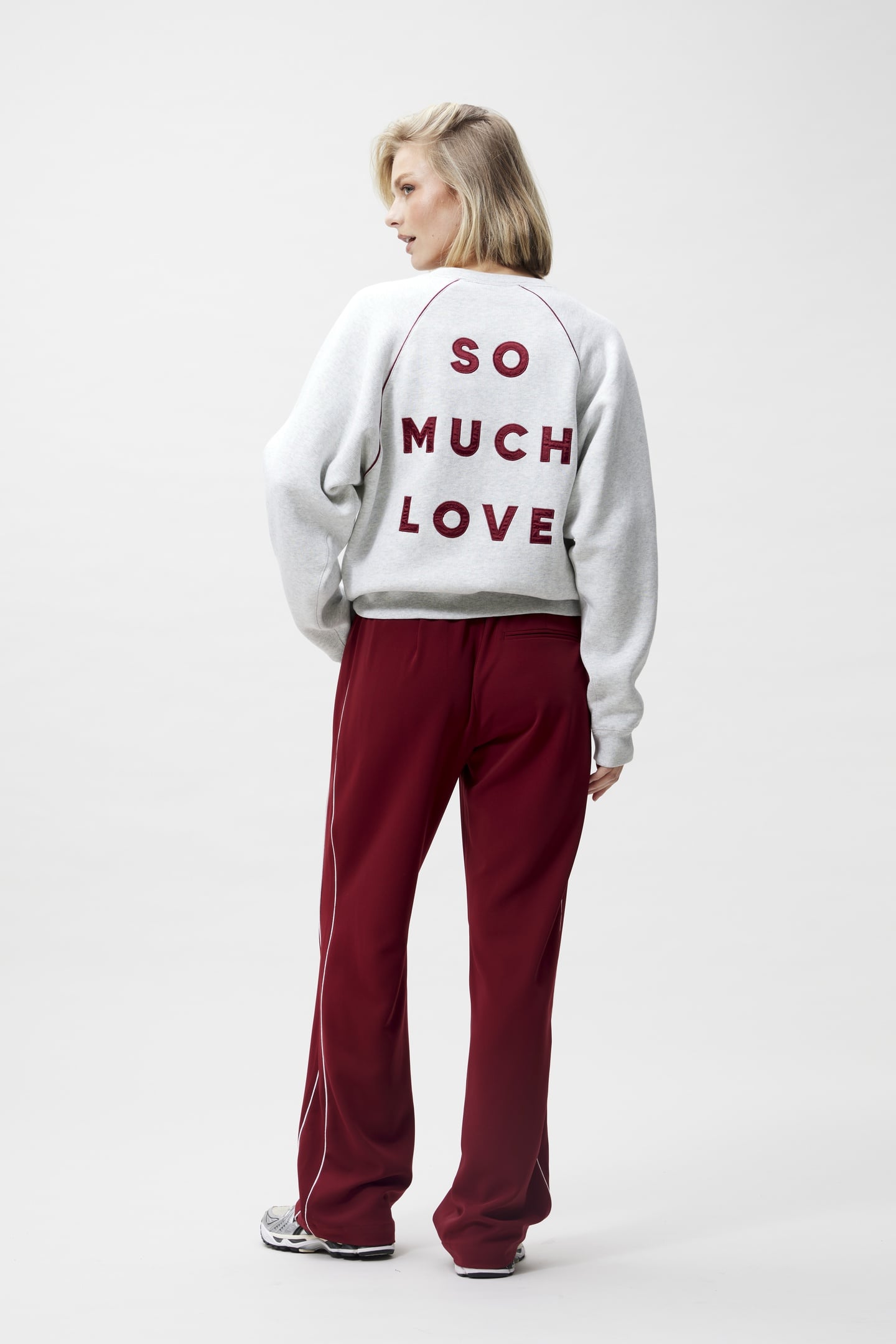 GRAPHIC SWEATER WITH PIPING LIGHT GREY MELANGE 3