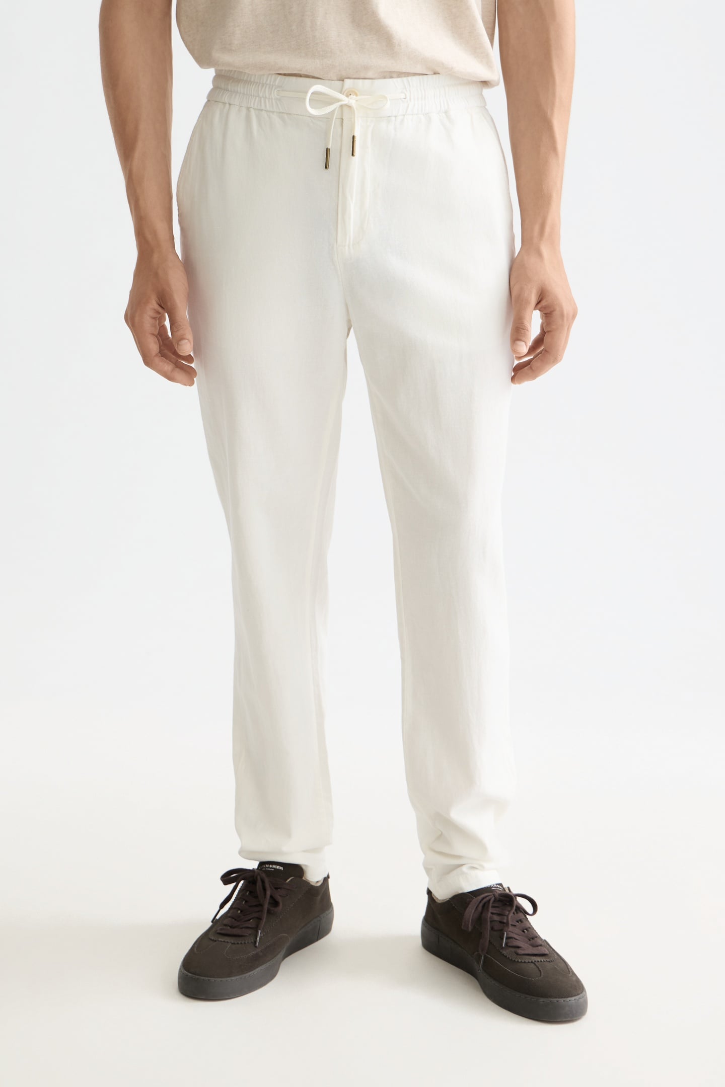 CORE - WARREN - COTTON/ LINEN TWILL JOGGER OFF WHITE 2