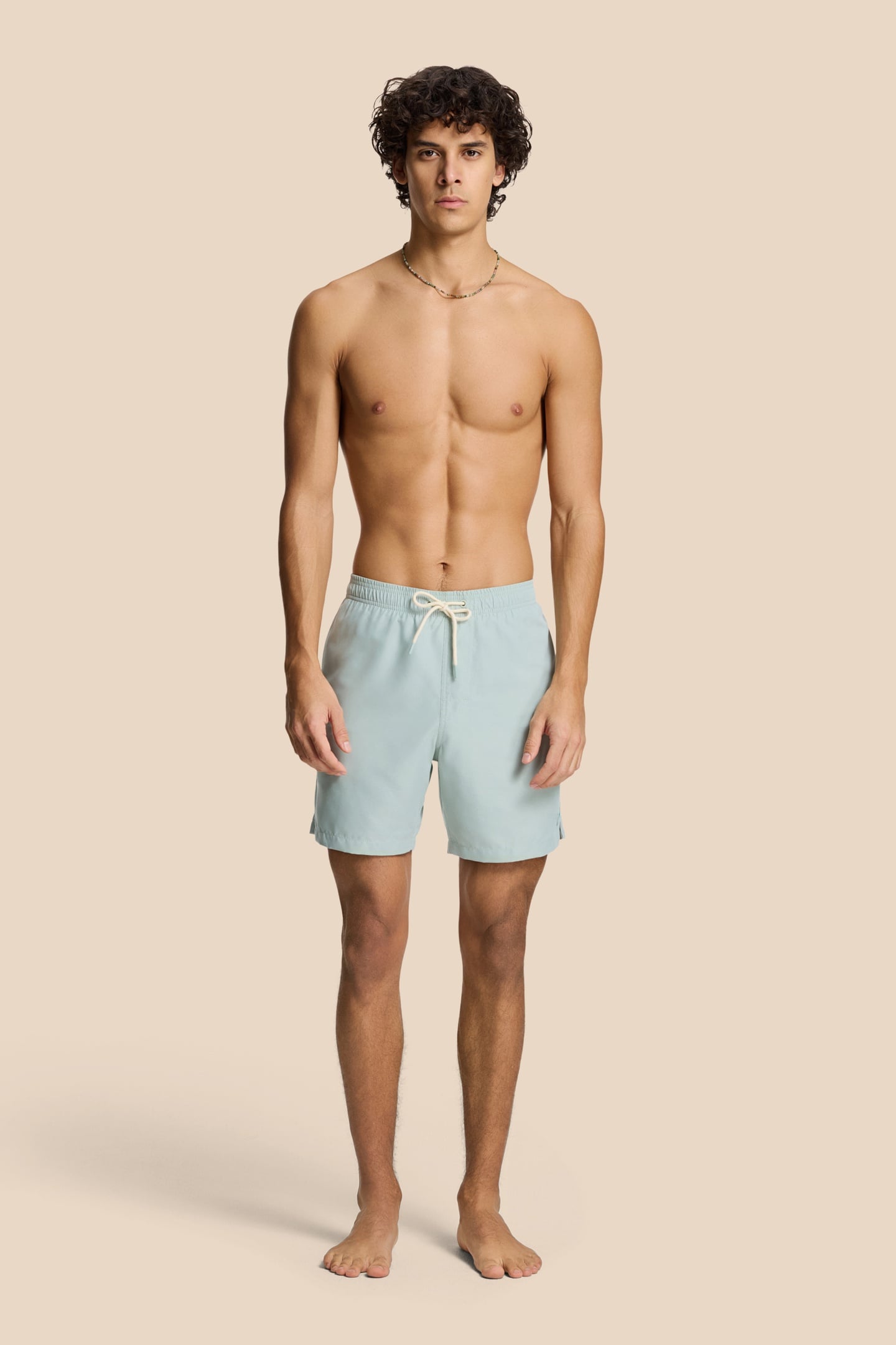 MEN MIKE SWIM SHORTS 7 INCH SOLID GREEN SEAFOAM 3