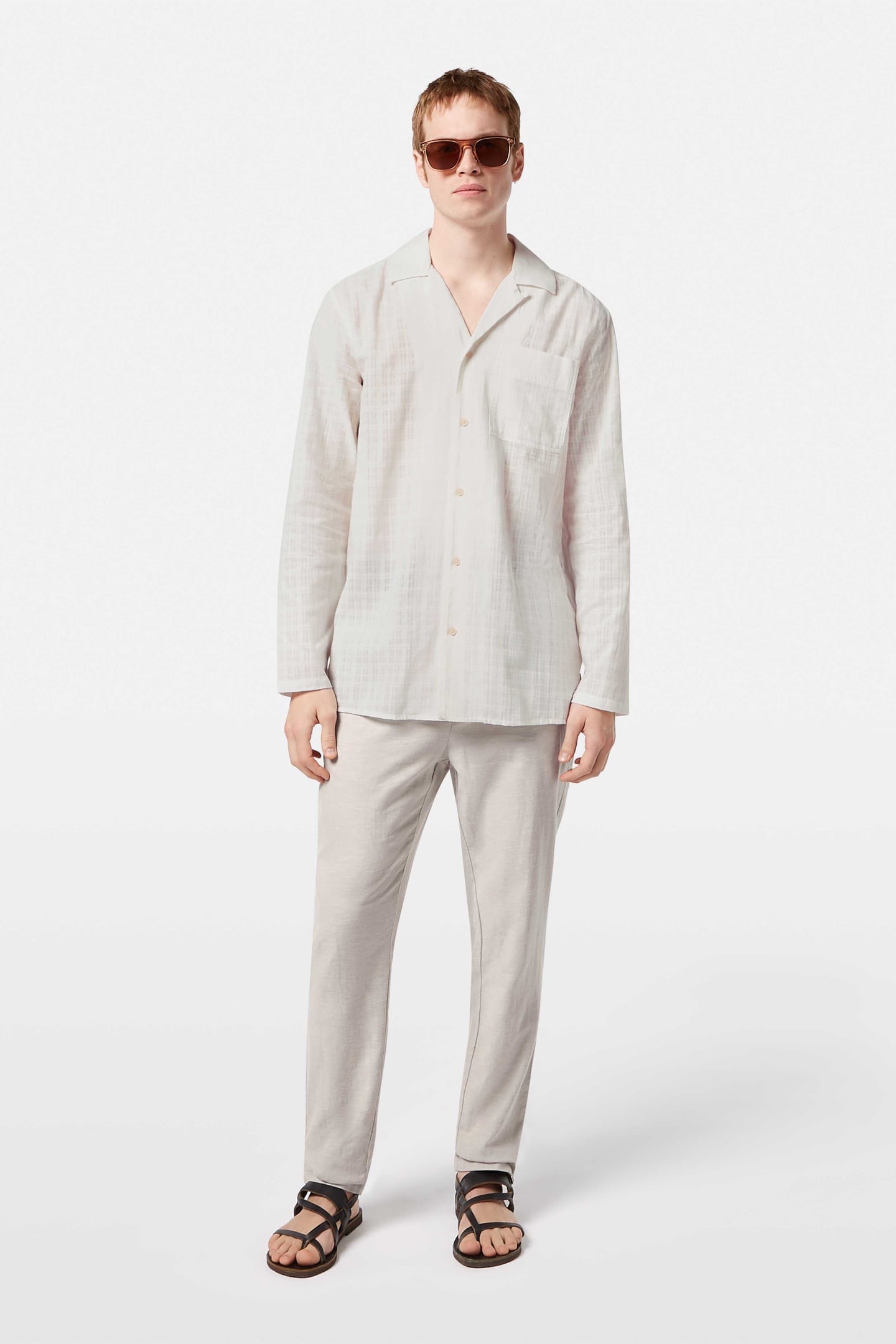 SEASONAL CORE - WARREN COTTON-LINEN TWILL JOGGER HIGHWAY GRE 3