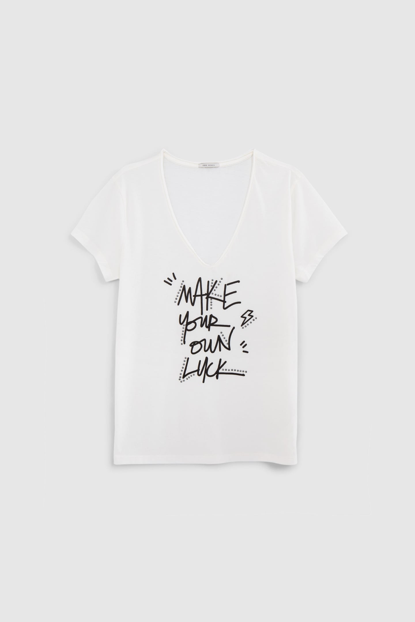 WHITE T-SHIRT WITH STUDDED SLOGAN 4