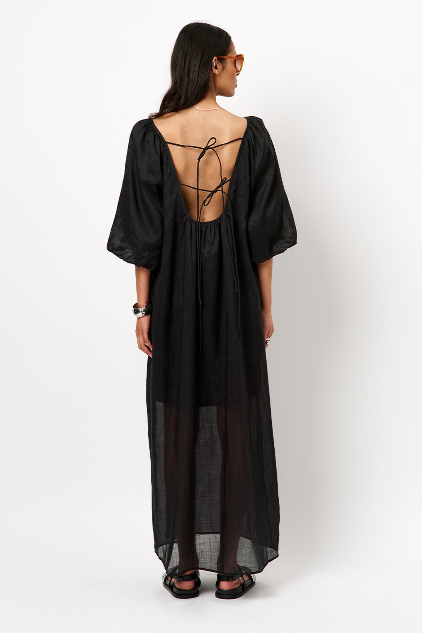 TILDA OPEN BACK DETAILED MAXI DRESS RAVEN 3