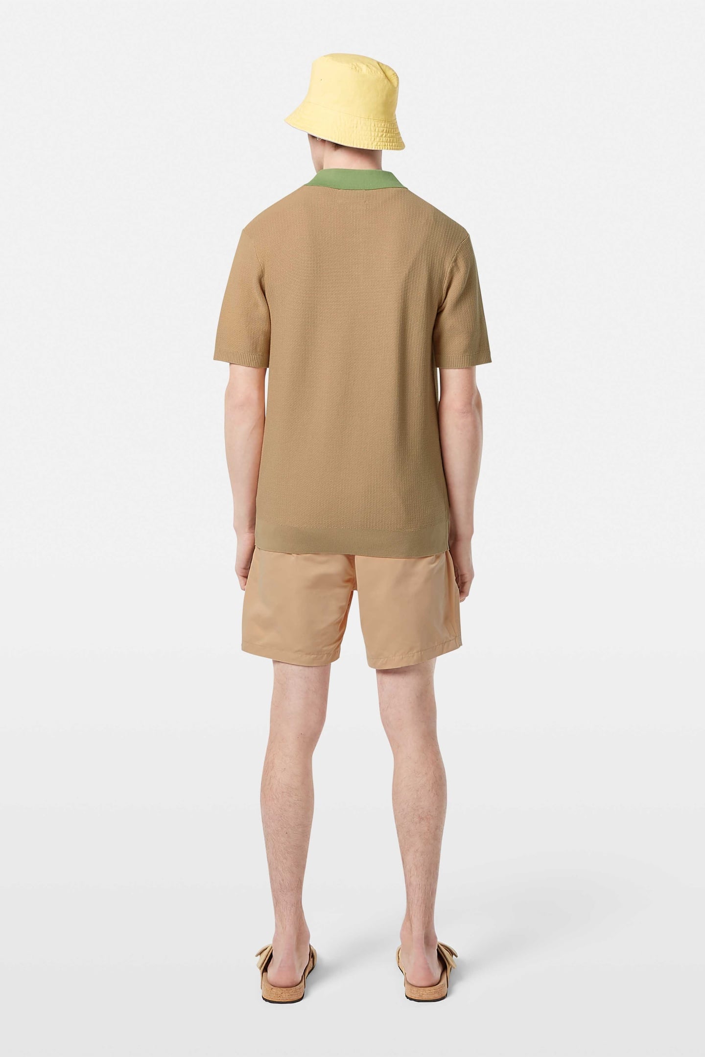 STRUCTURED KNITTED POLO SOFT CAMEL 3