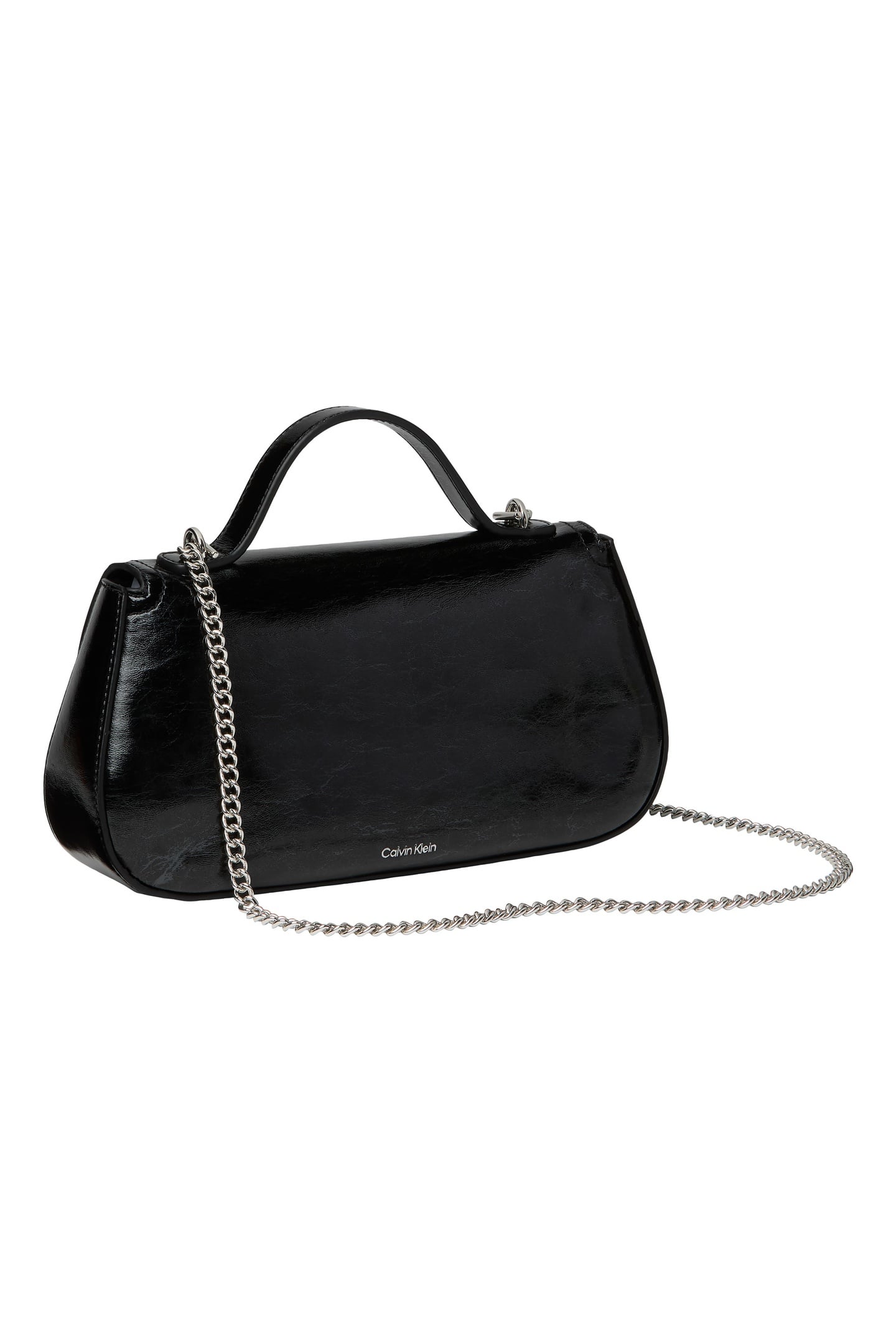 METALLIC TOP HANDLE CROSSOVER BAG BLACK 2