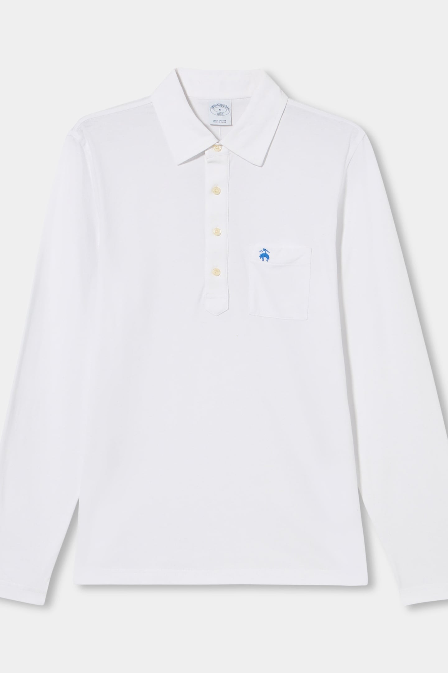 KNIT LONG SLEEVE POLOS WHITE 3