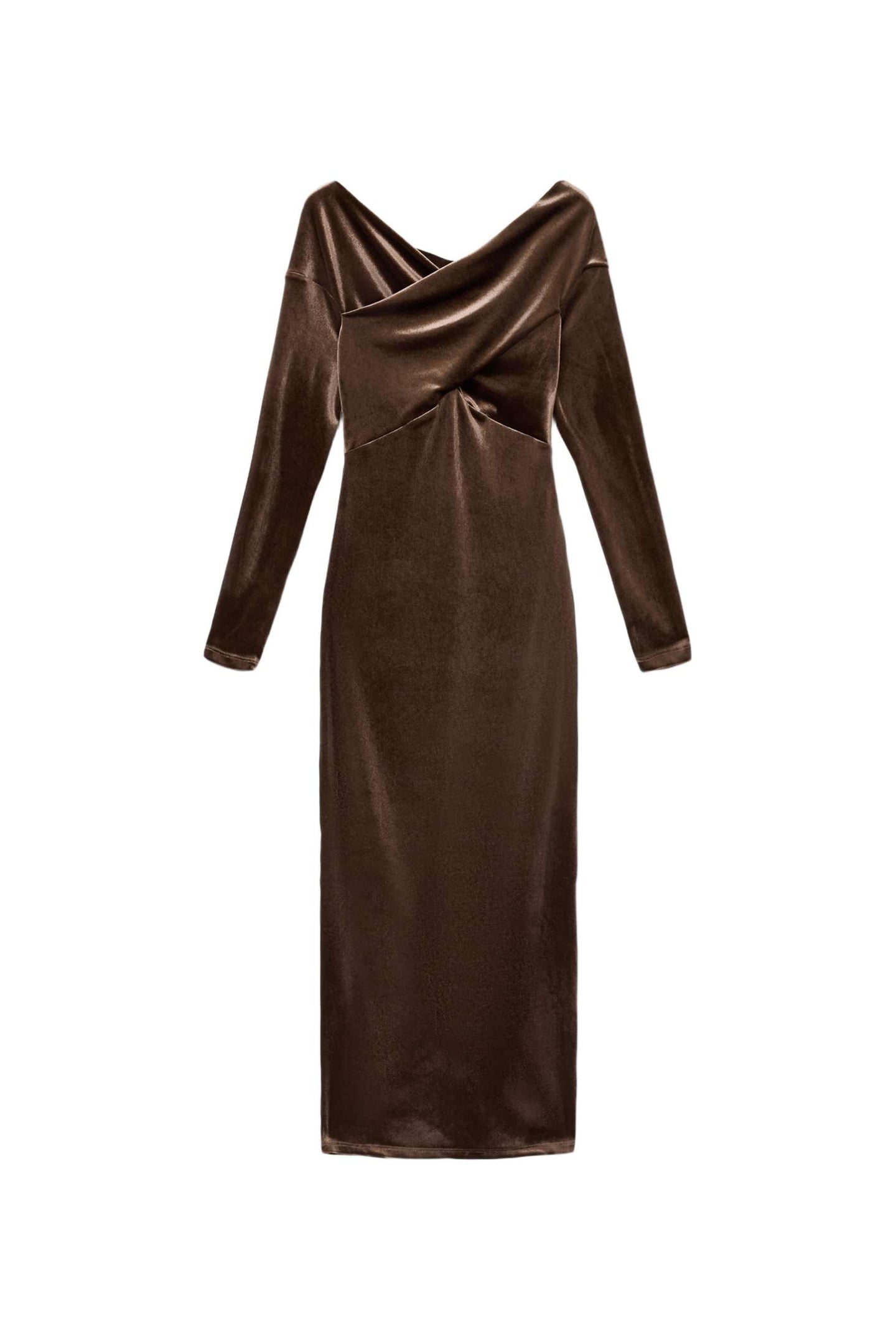DELTA VELVET DRESS BITTER BROWN 5