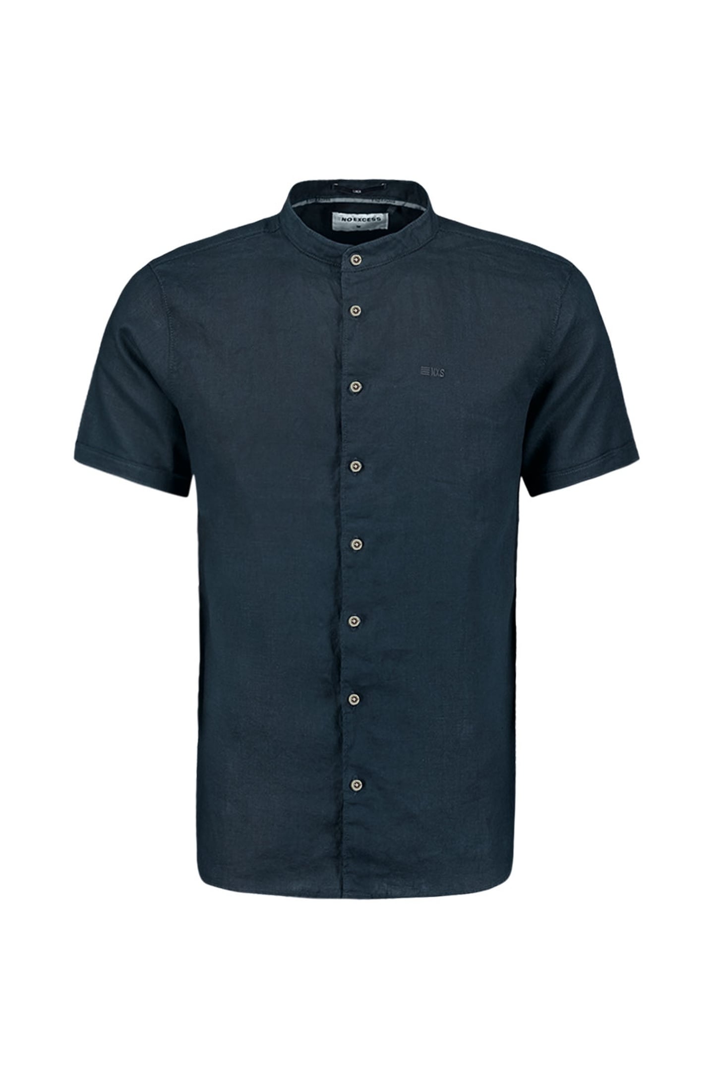 SHIRT SHORT SLEEVE GRANDDAD SOLID WITH LINEN NIGHT 3