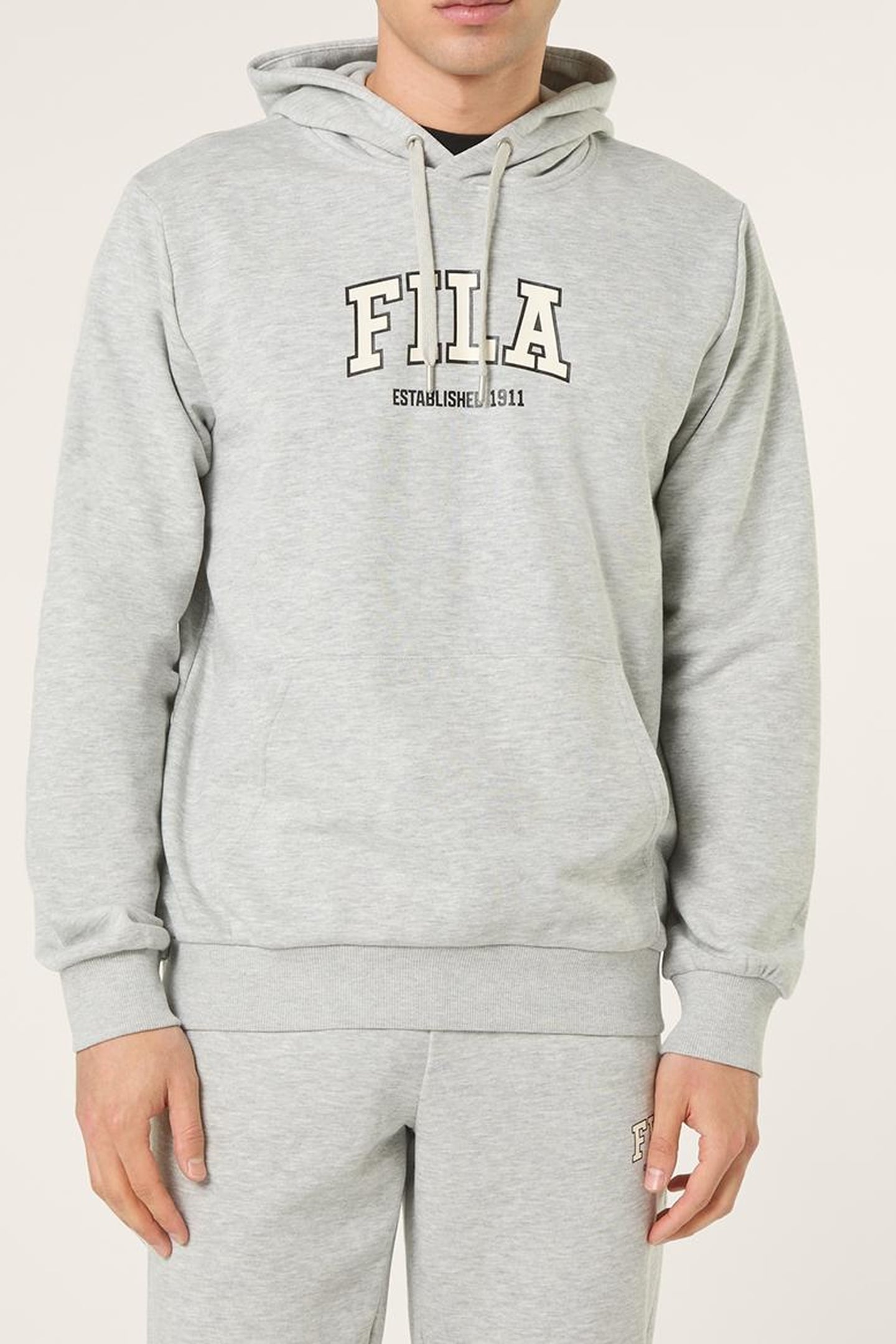 RIFREDI REGULAR GRAPHIC HOODIE LIGHT GREY MELANGE 1
