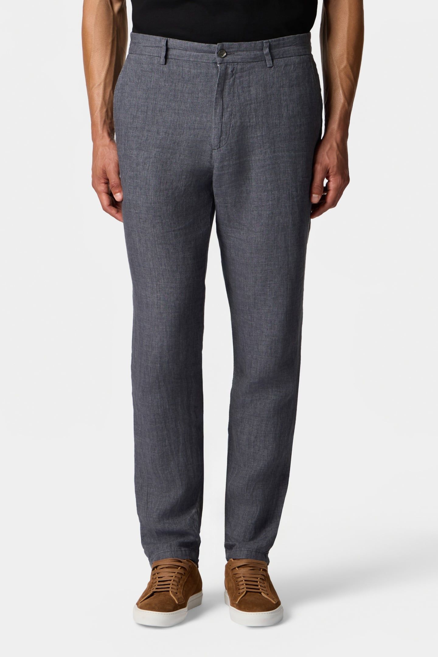 LINEN TROUSERS DARK GREY 1