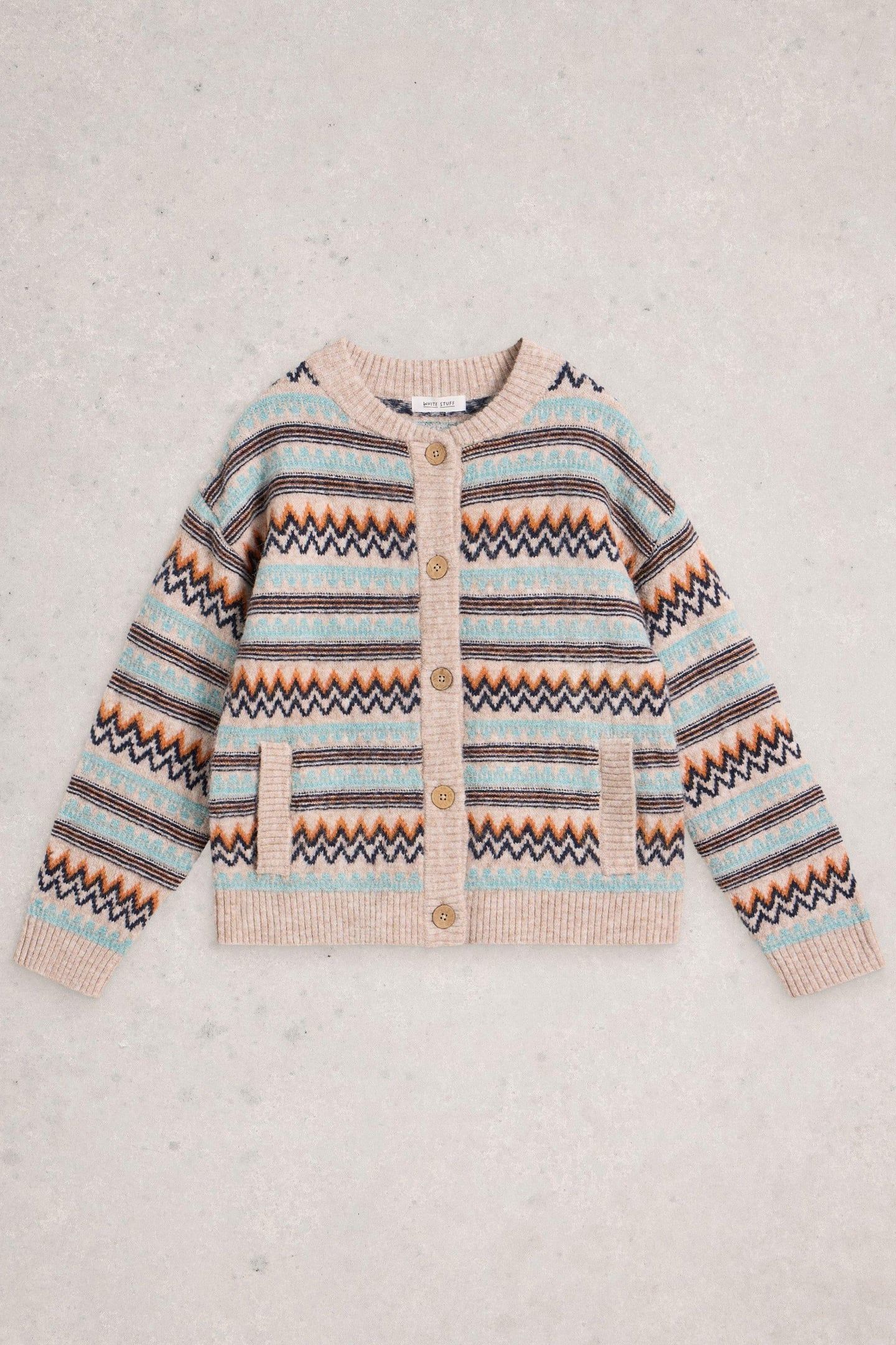GEORGINA FAIRISLE CARDI NATURAL MULTI 6