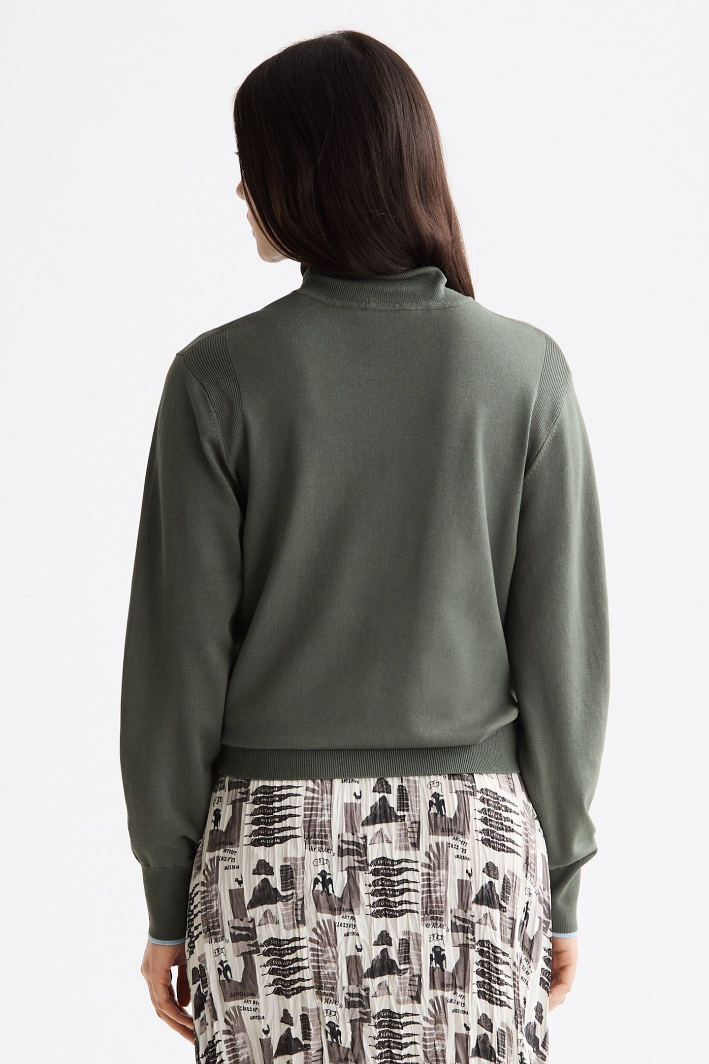 RELAXED FIT ROLL NECK PULLOVER THYME 5