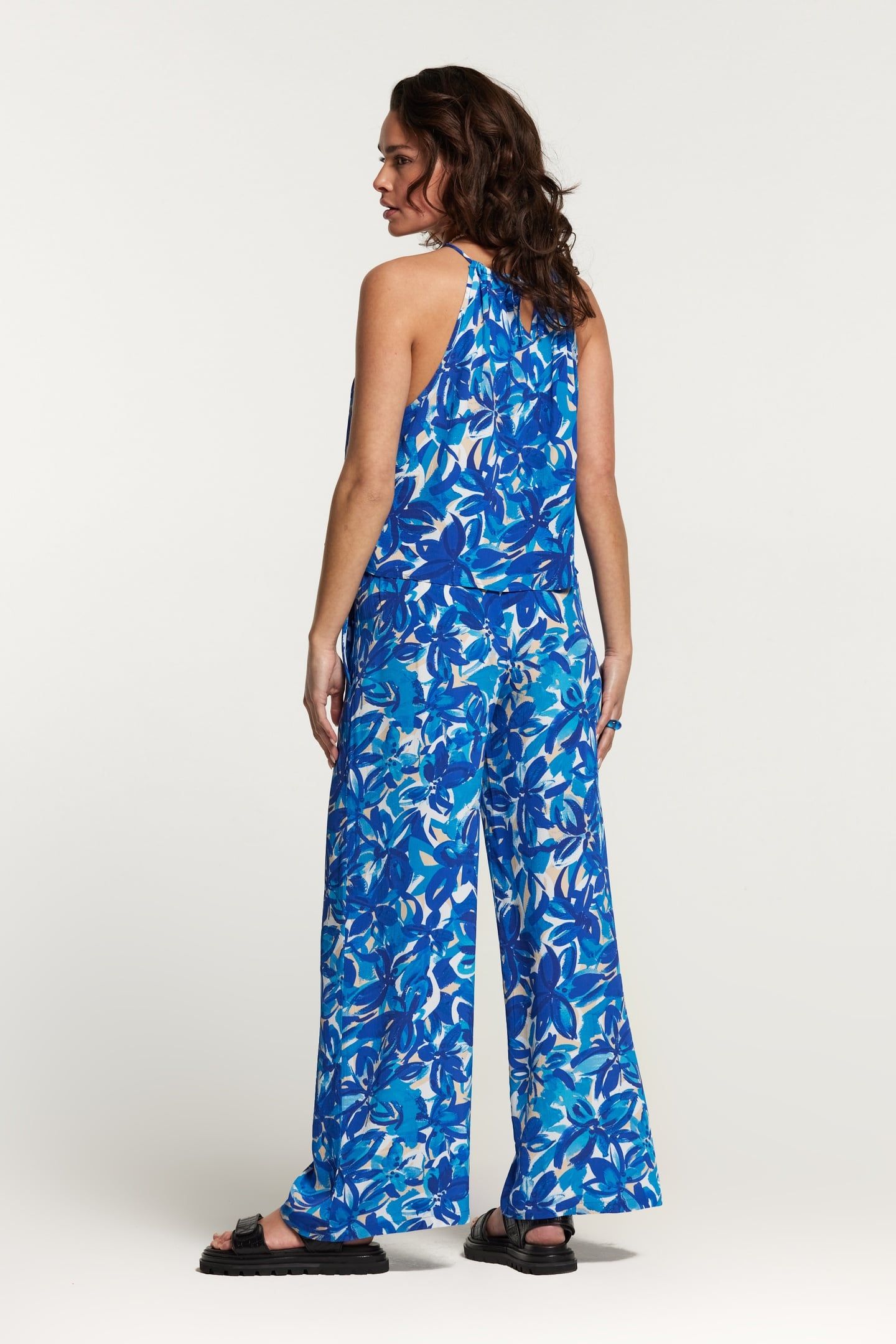 TOBAGO TROUSERS PAINTED FLOWER SPORTS BLUE 4