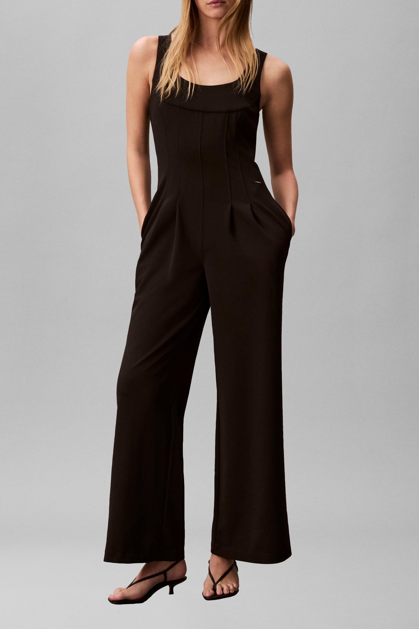 SCUBA CREPE JUMPSUIT BLACK 1
