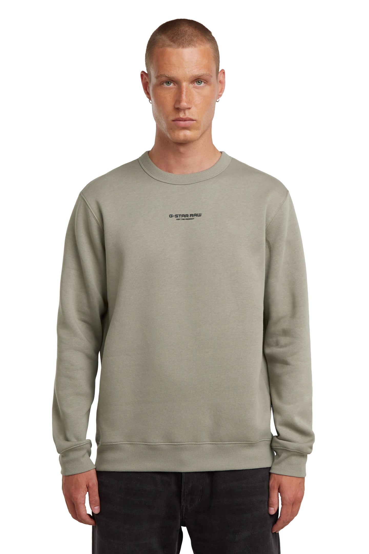 CENTER CHEST LOGO SWEATER ELEPHANT SKIN 3