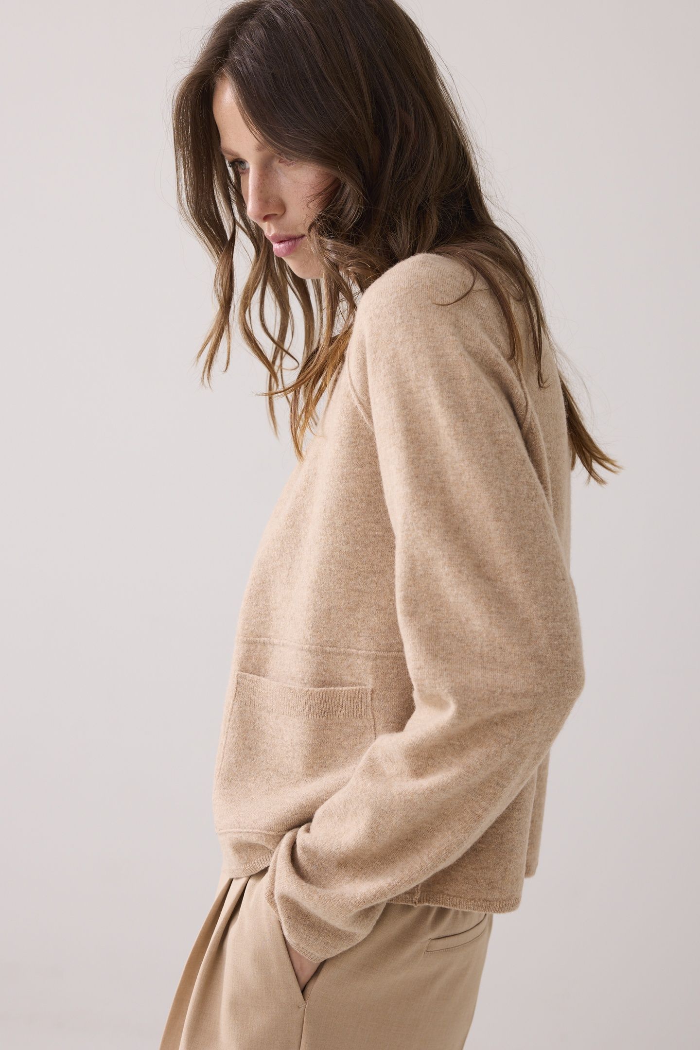 SHORT CARDIGAN BOILED WOOL ALPACA 3