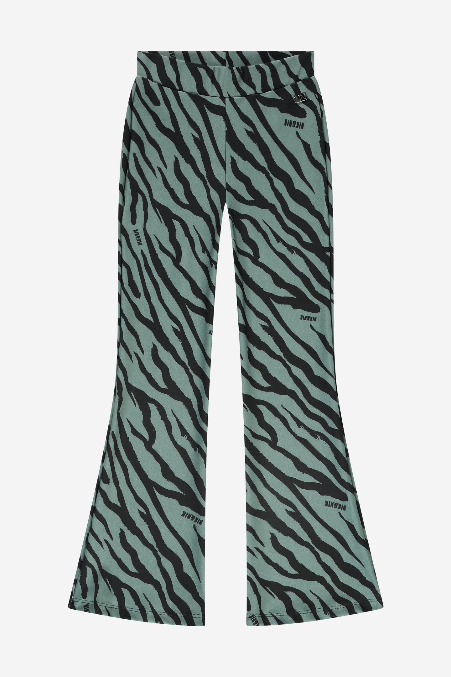 ZEBRA FLARED PANTS GREY GREEN 1