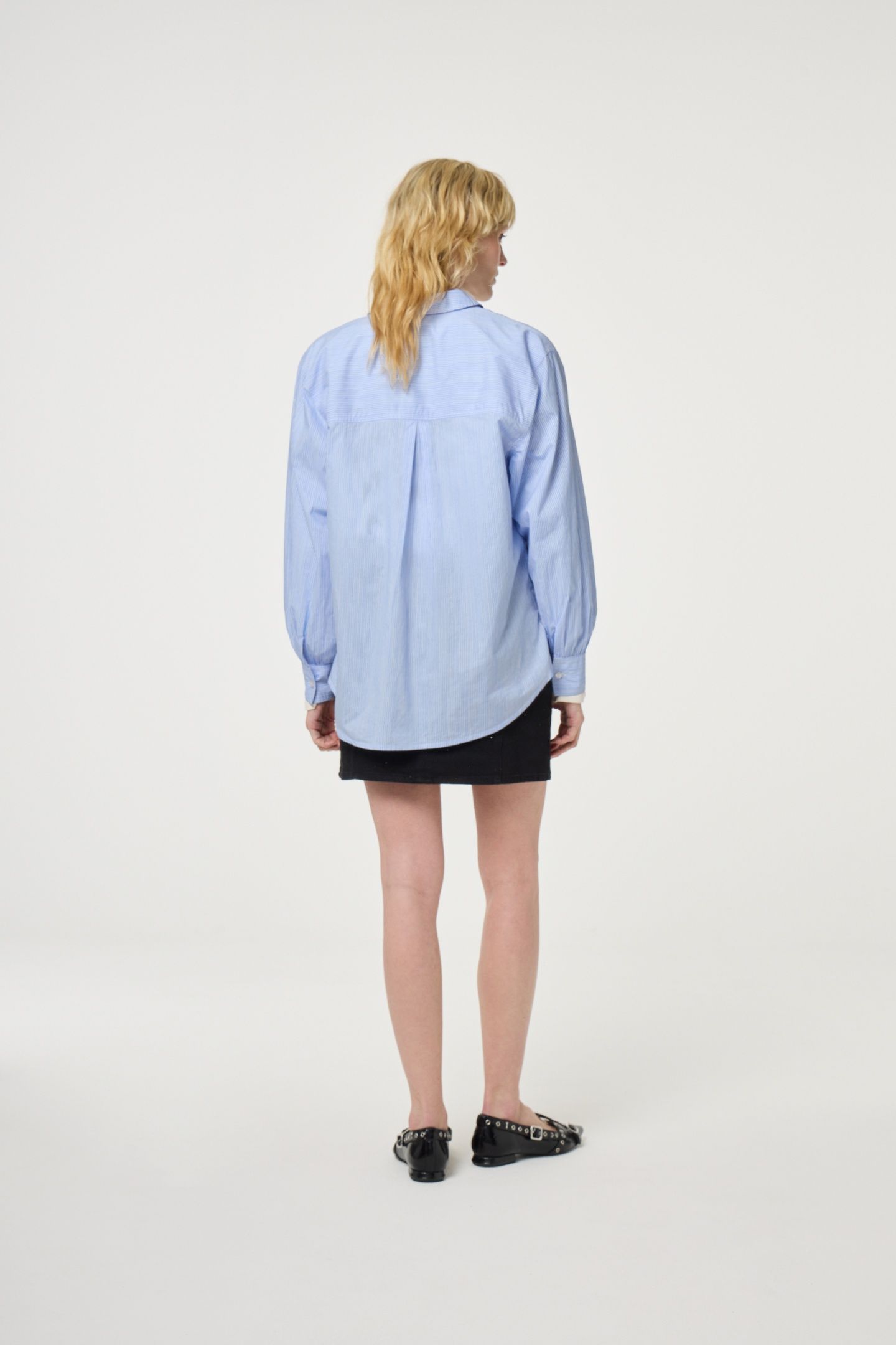 ALEX BLOUSE WARM WHITE/POOL BLUE 3