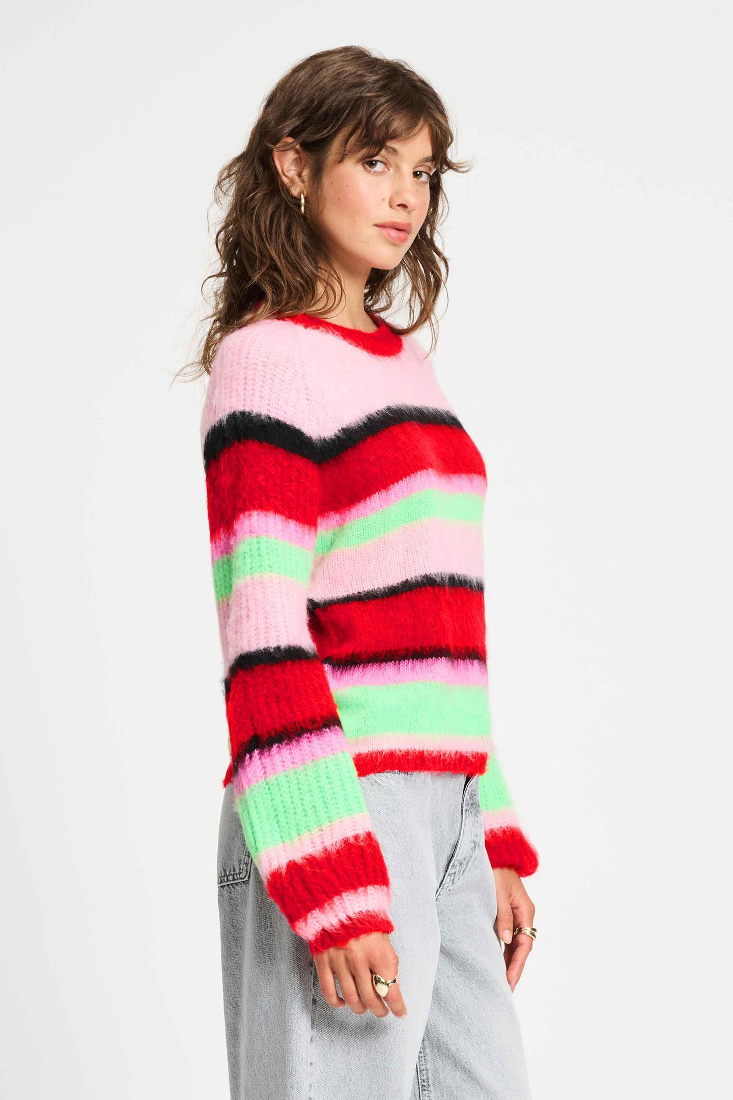 PULLOVER - BRUSHED STRIPES GREEN 2