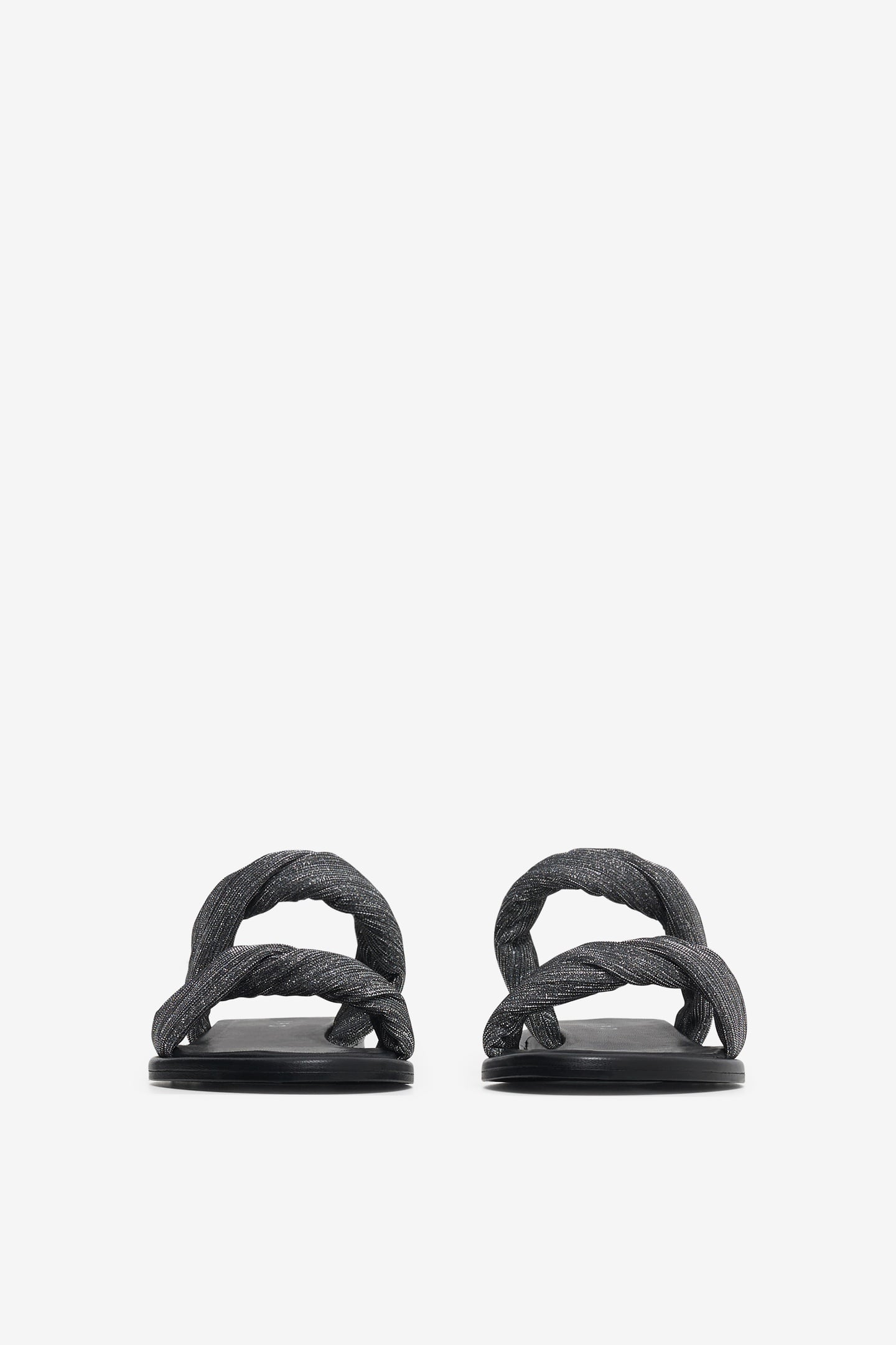TWIST GLITTER MULES SILVER/BLACK 4