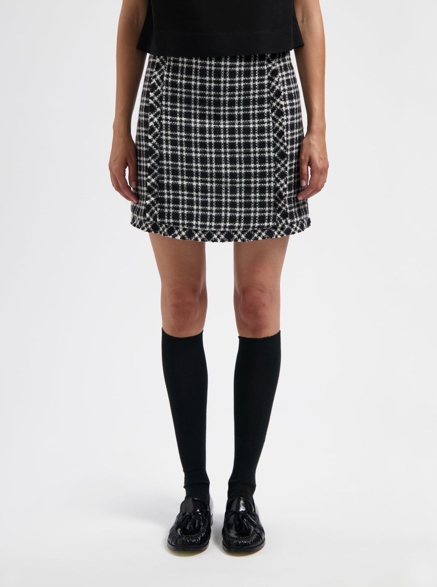 NOUS SOMMES LABELS – GRACIE TWEED SKIRT BLACK 1