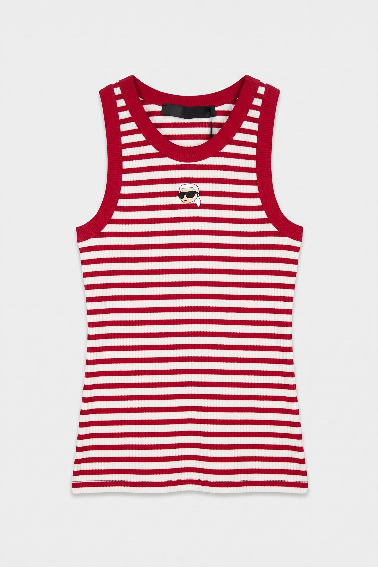 IKON RIBBED TANK SCARLET SAGE-CREAM STRIPE 3
