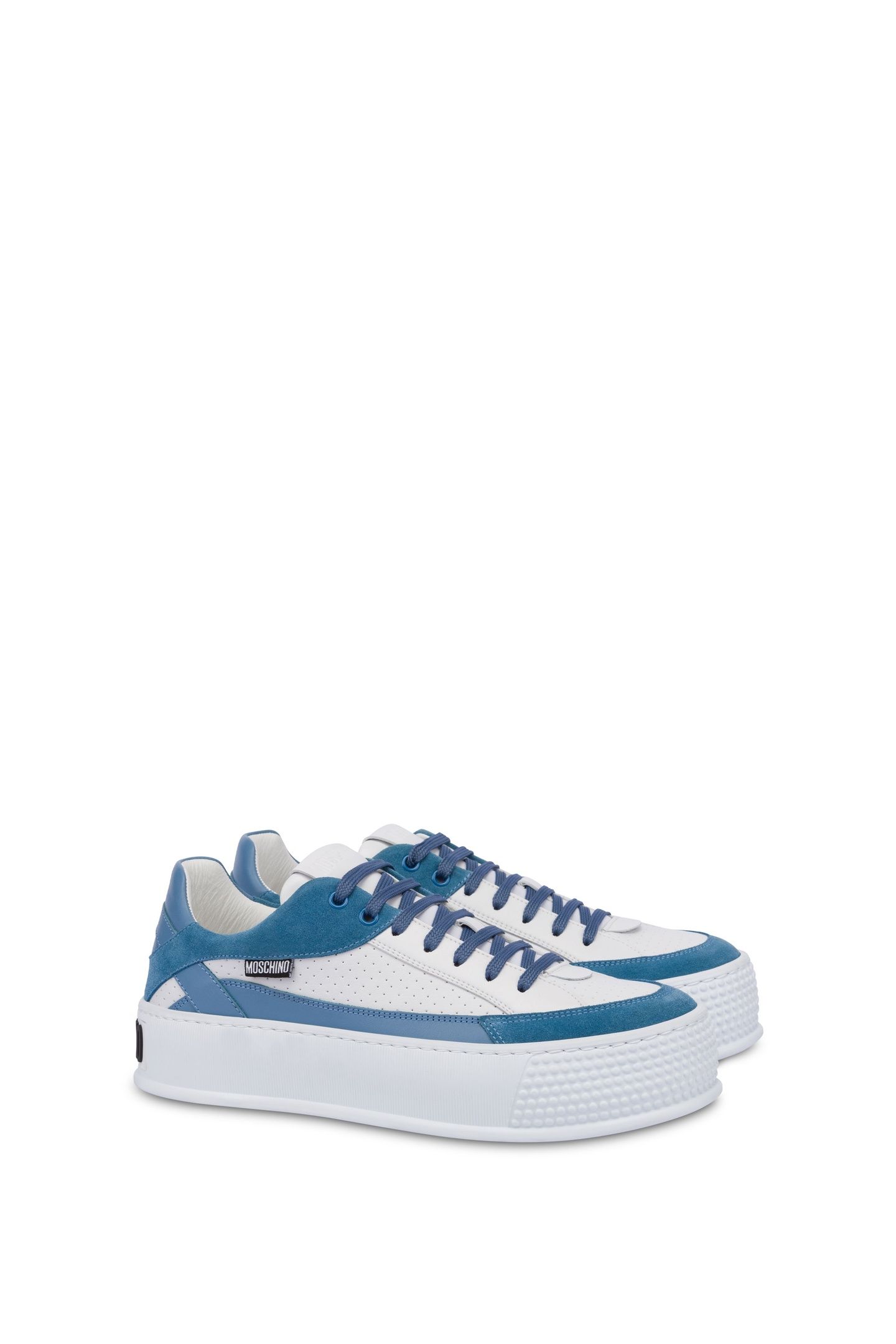 BUMPS & STRIPES CALFSKIN AND SPLIT LEATHER SNEAKERS WHITE 2