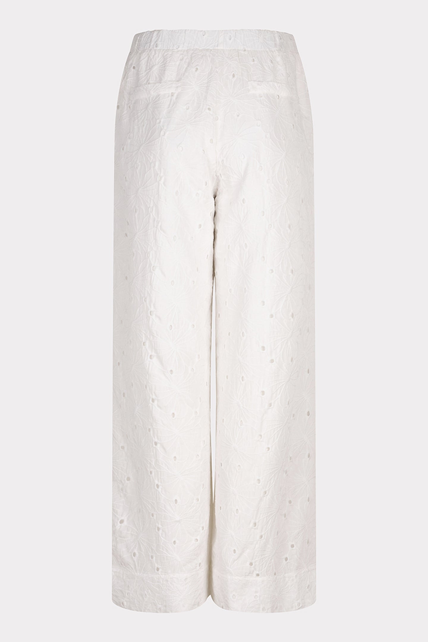TROUSERS EMBROIDERY FLOWER OFF WHITE 5