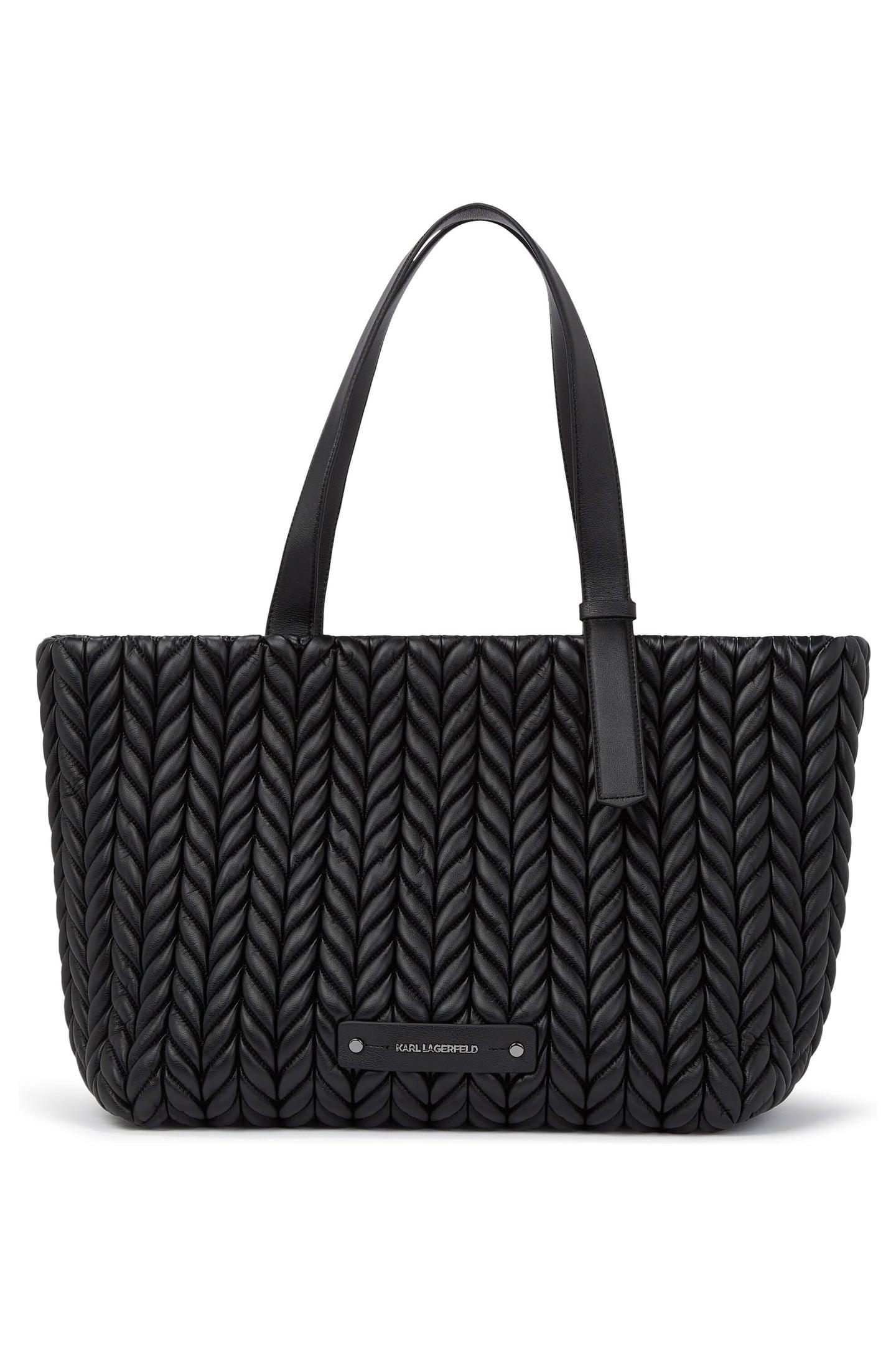 K/WEAVE LARGE TOTE BLACK-NICKEL 2