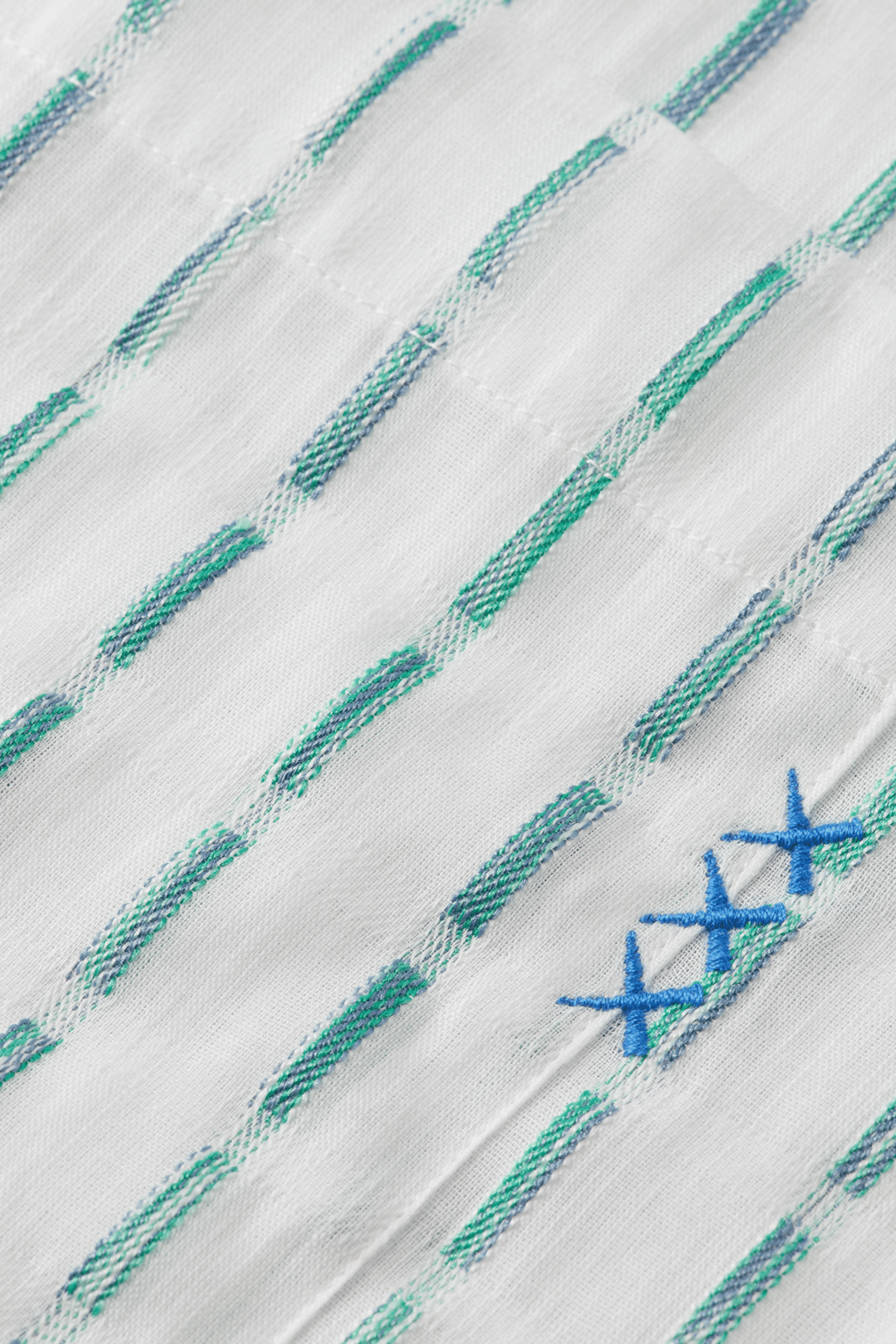 STRIPED COTTON-VOILE SHIRT WHITE / BLUE GREEN STRIPE 3