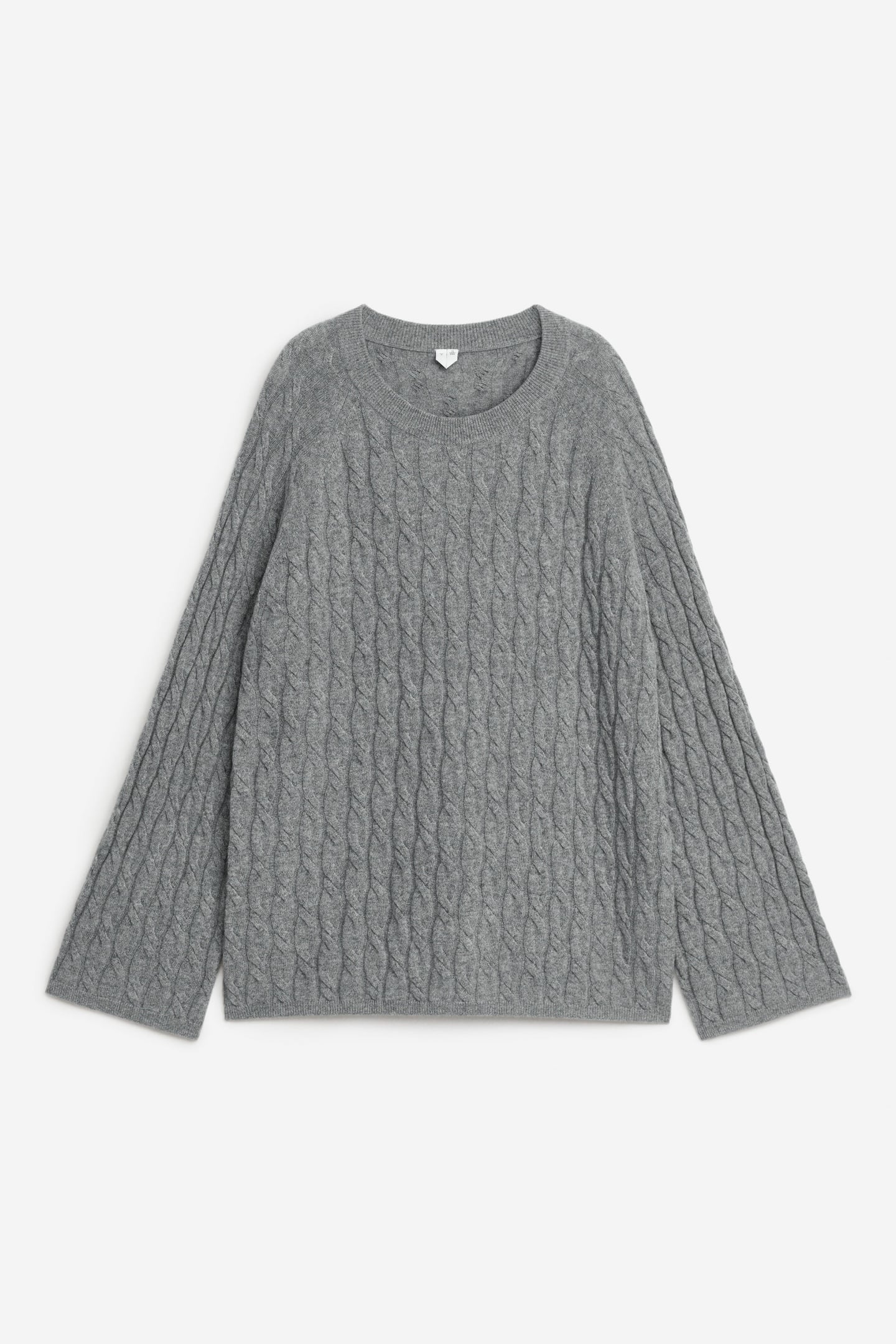 CALLA CASHMERE CABLE SWEATER GREY 3
