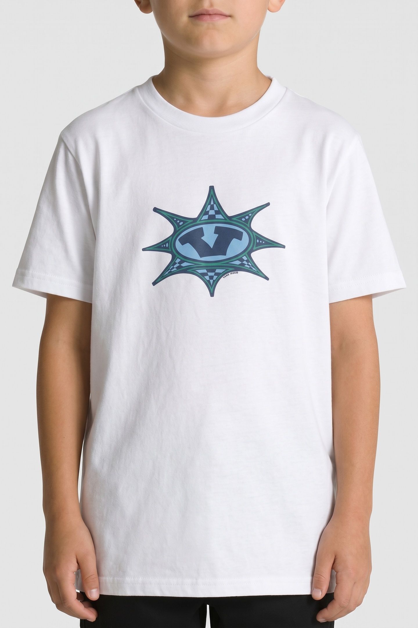 BOYS STAR CHECKER SS WHITE 1