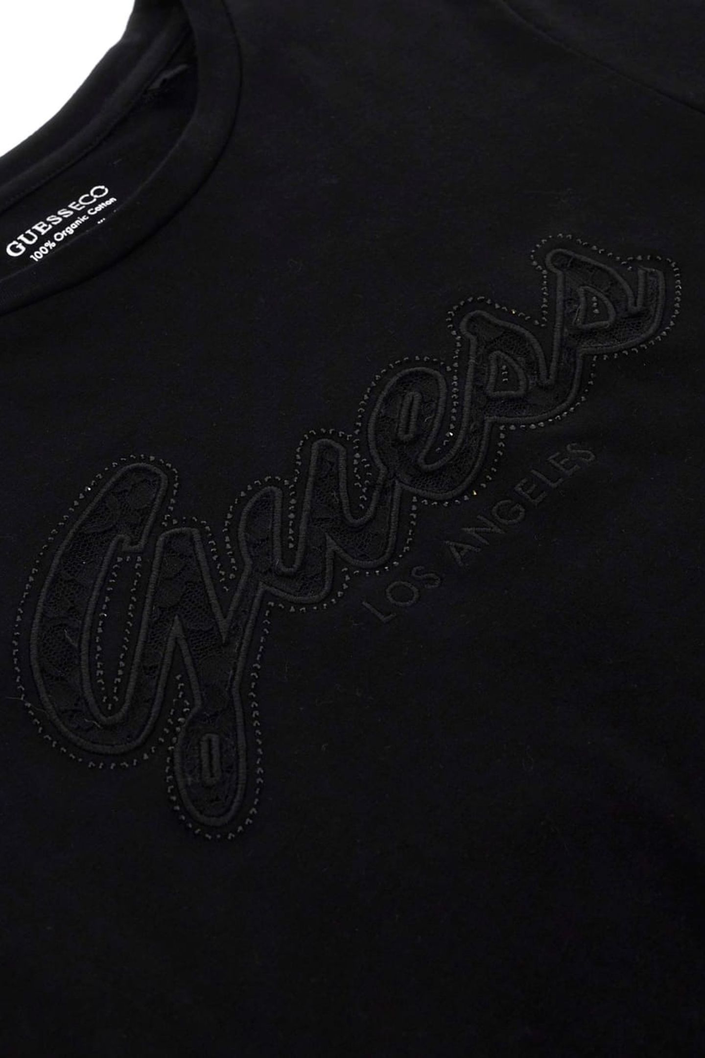 GUESS ECO SS SCRIPT LACE LOGO JET BLACK A996 8