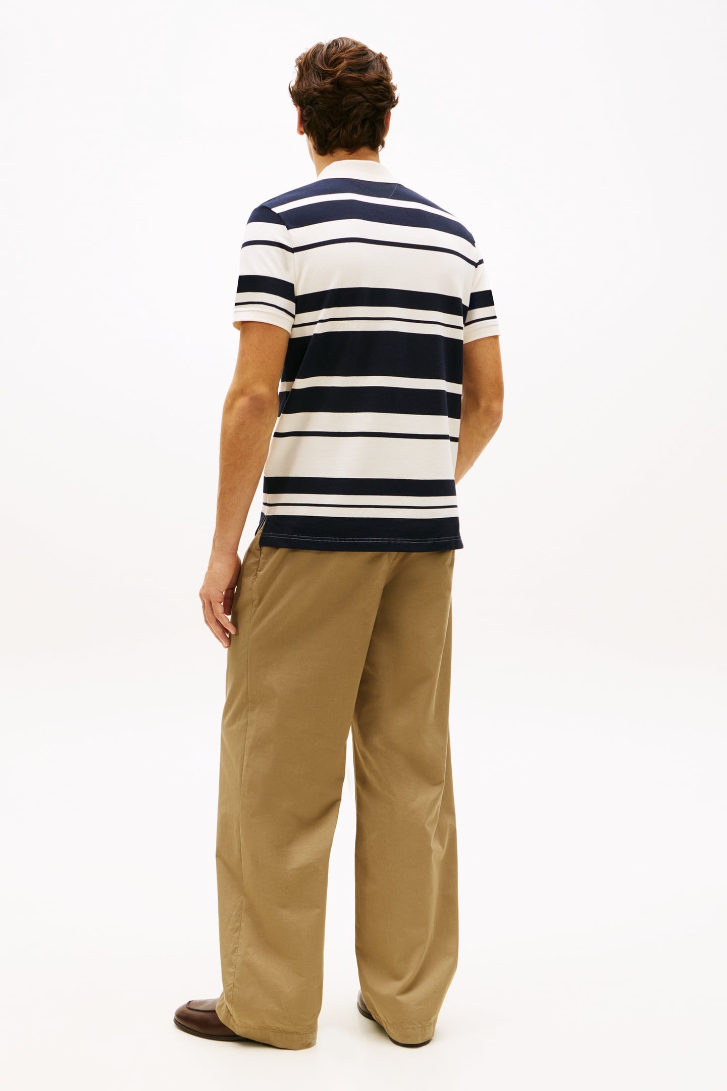 PIQUE MULTI STRIPE POLO IVORY PETAL/DESERT SKY 3