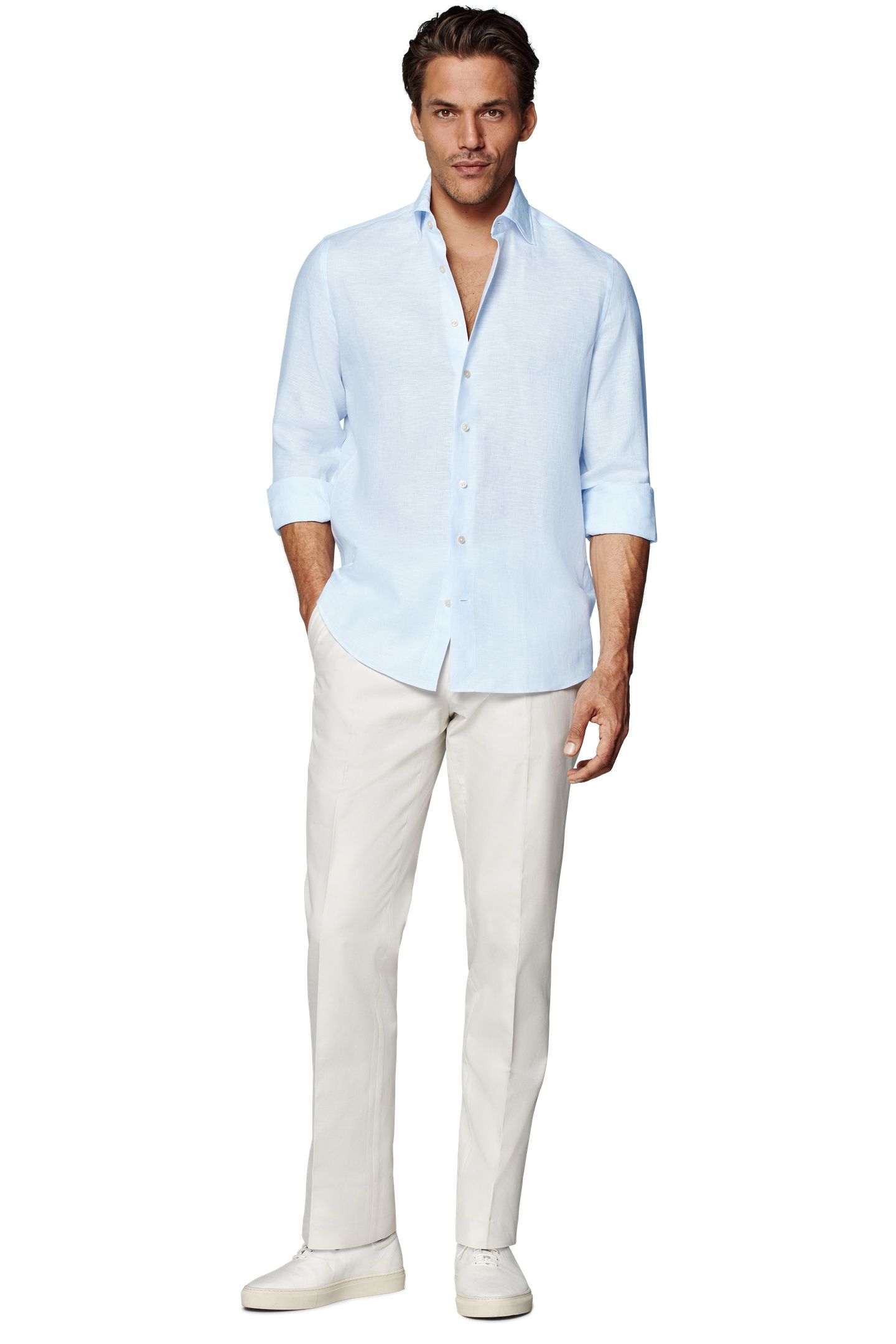 PURE LINEN CASUAL SHIRTS LIGHT BLUE 4